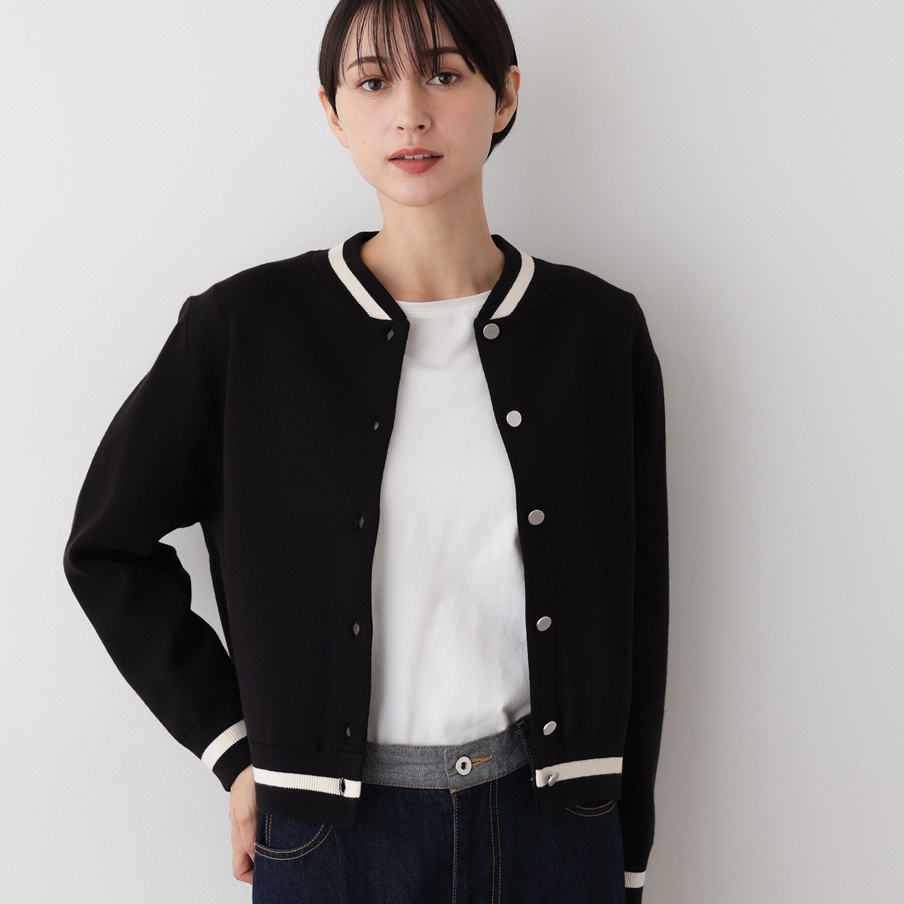 Dessin「【洗える】スタジャンカーディガン」|カーディガン|