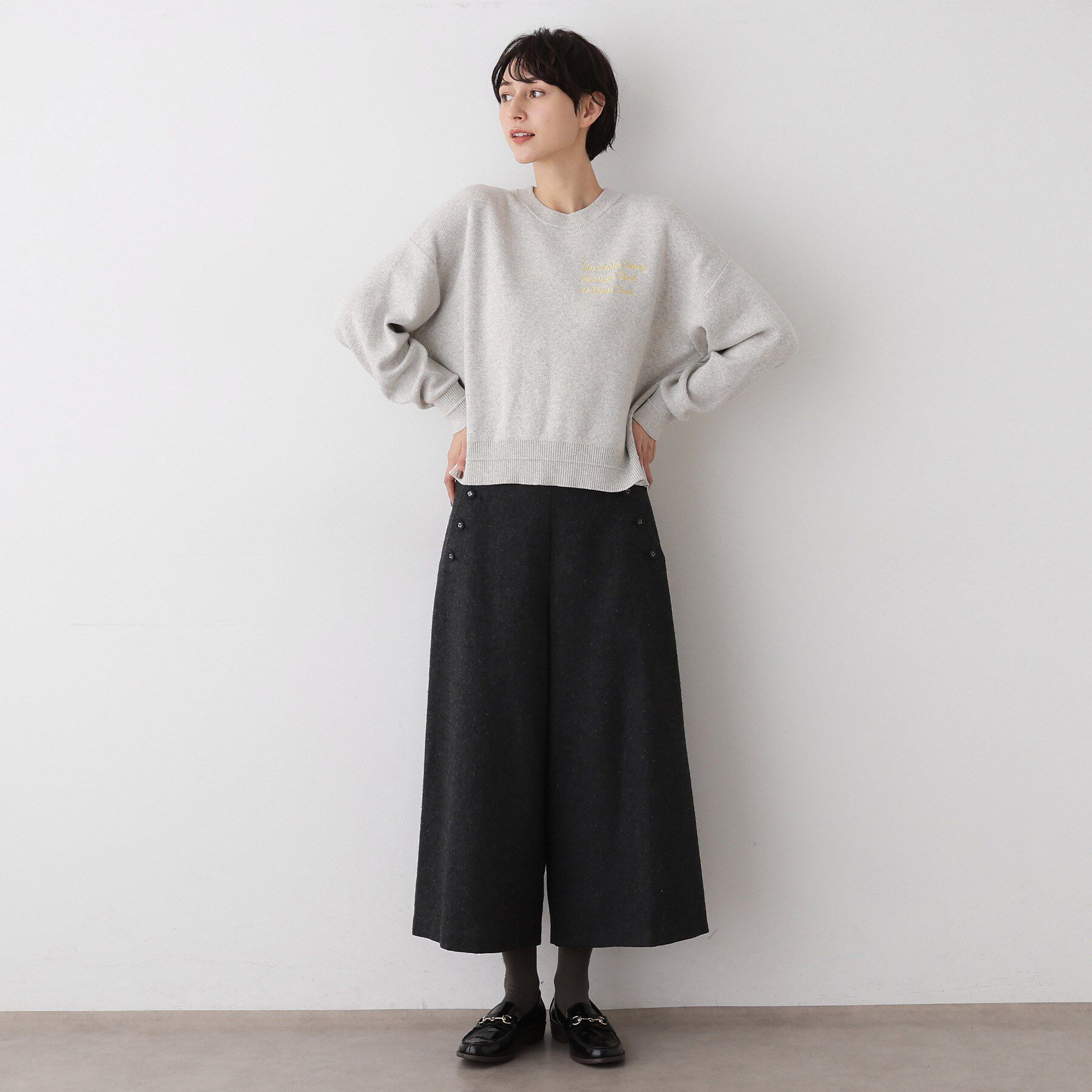 Dessin「【洗える/後ろゴム】ツイードマリンクロップド丈パンツ」|その他|