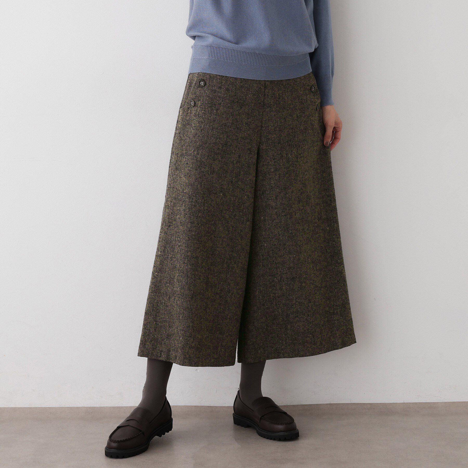 Dessin「【洗える/後ろゴム】ツイードマリンクロップド丈パンツ」|その他|ブラウン(544)