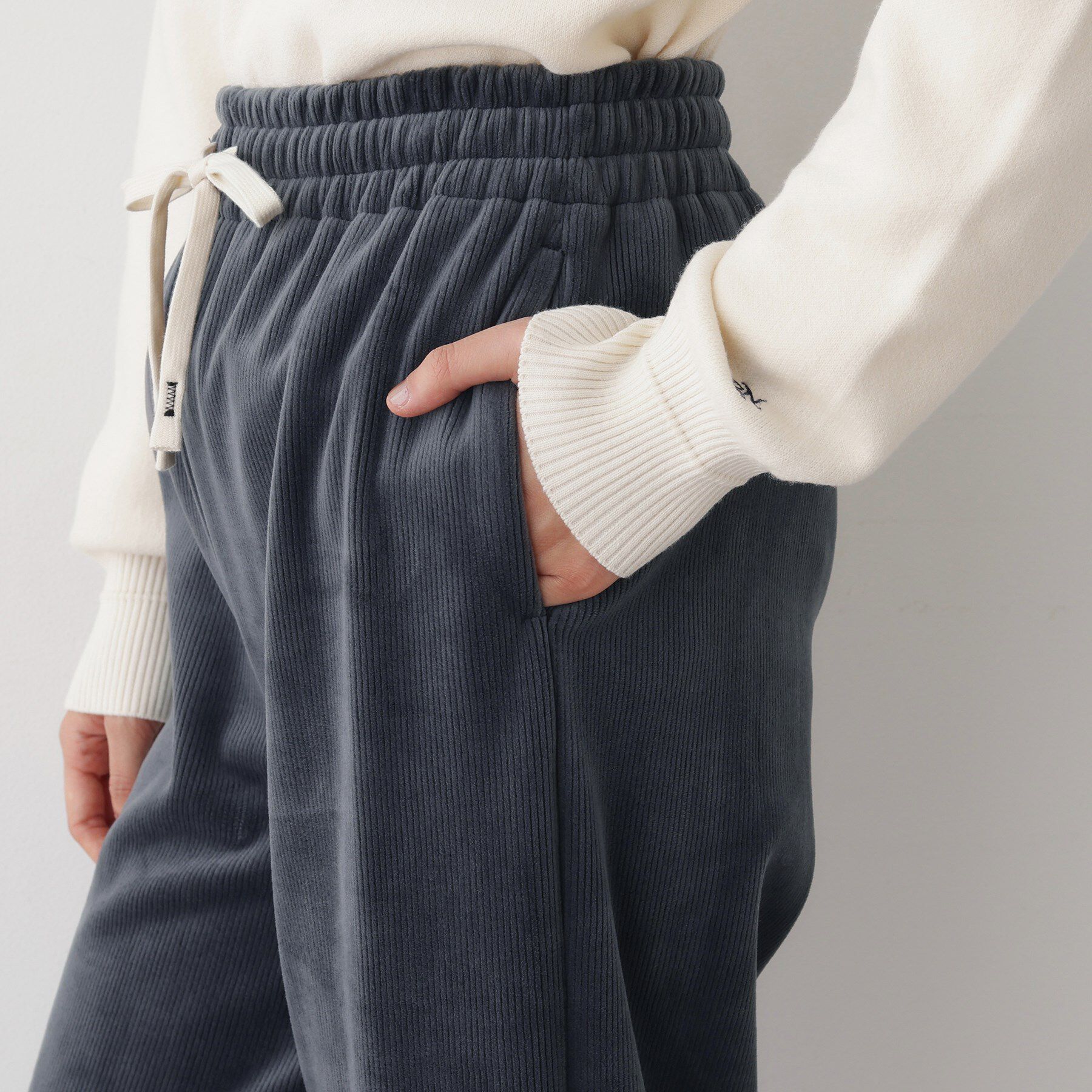 Dessin「【洗える/ウエストゴム】裏起毛コーデュロイイージーパンツ」|その他|