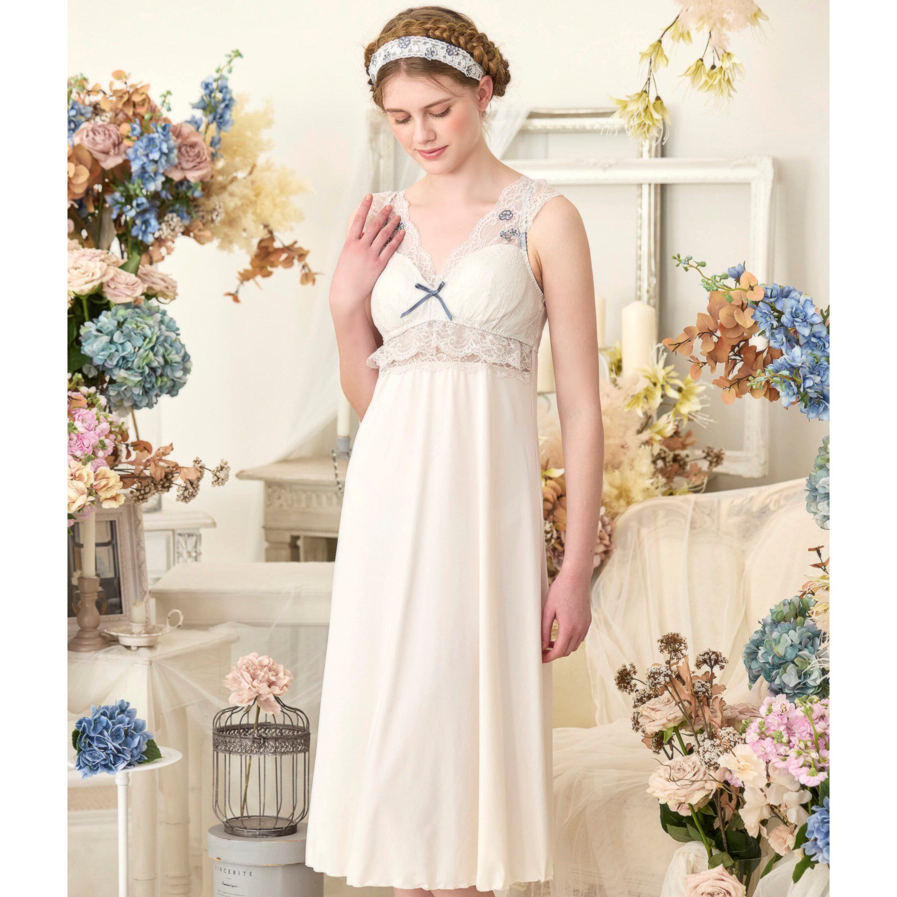 Risa Magli「エルマ カップ付マキシワンピース」|インナー|