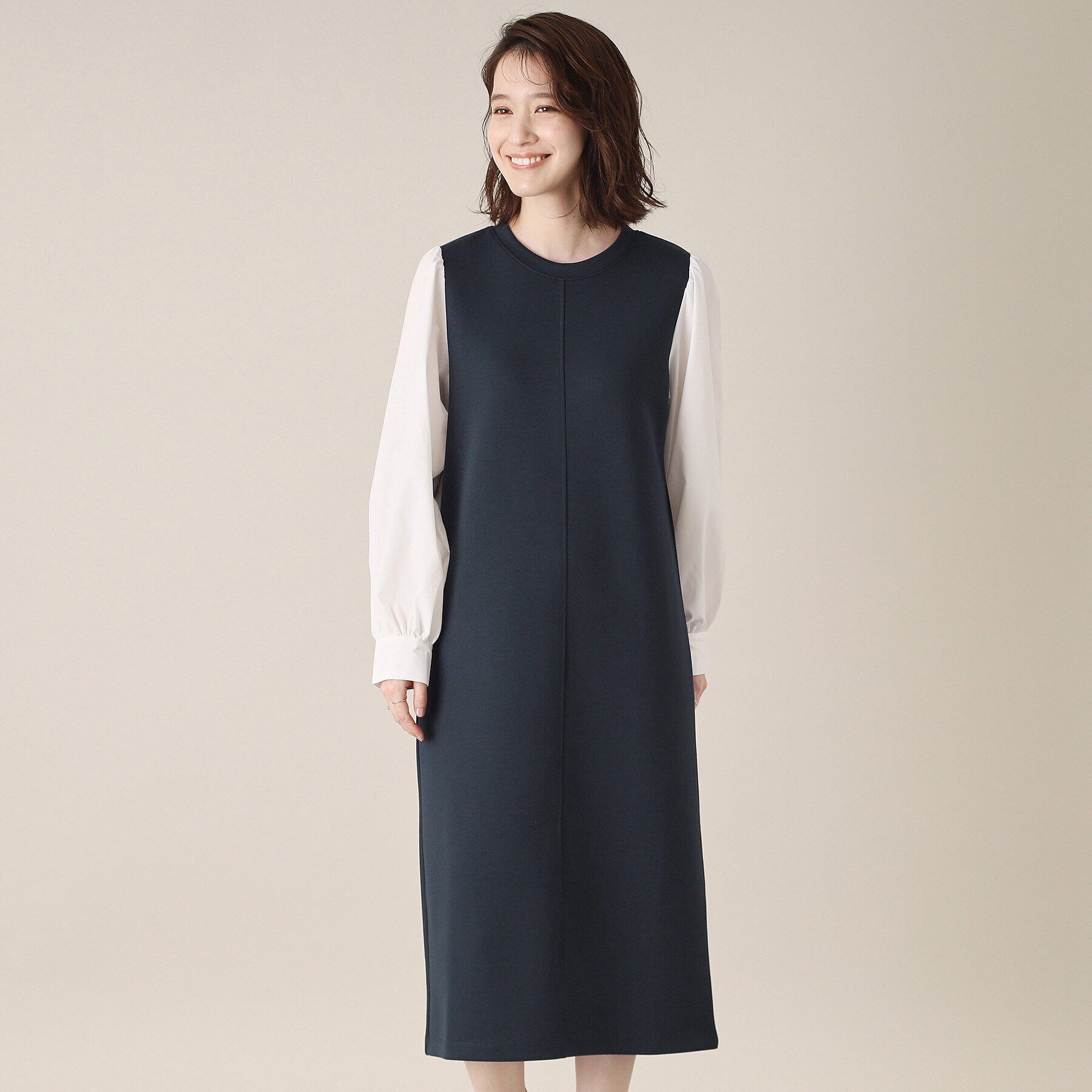 ITS&rsquo;DEMO「【手洗い可】ダンボールジャージーワンピース」|ワンピース|