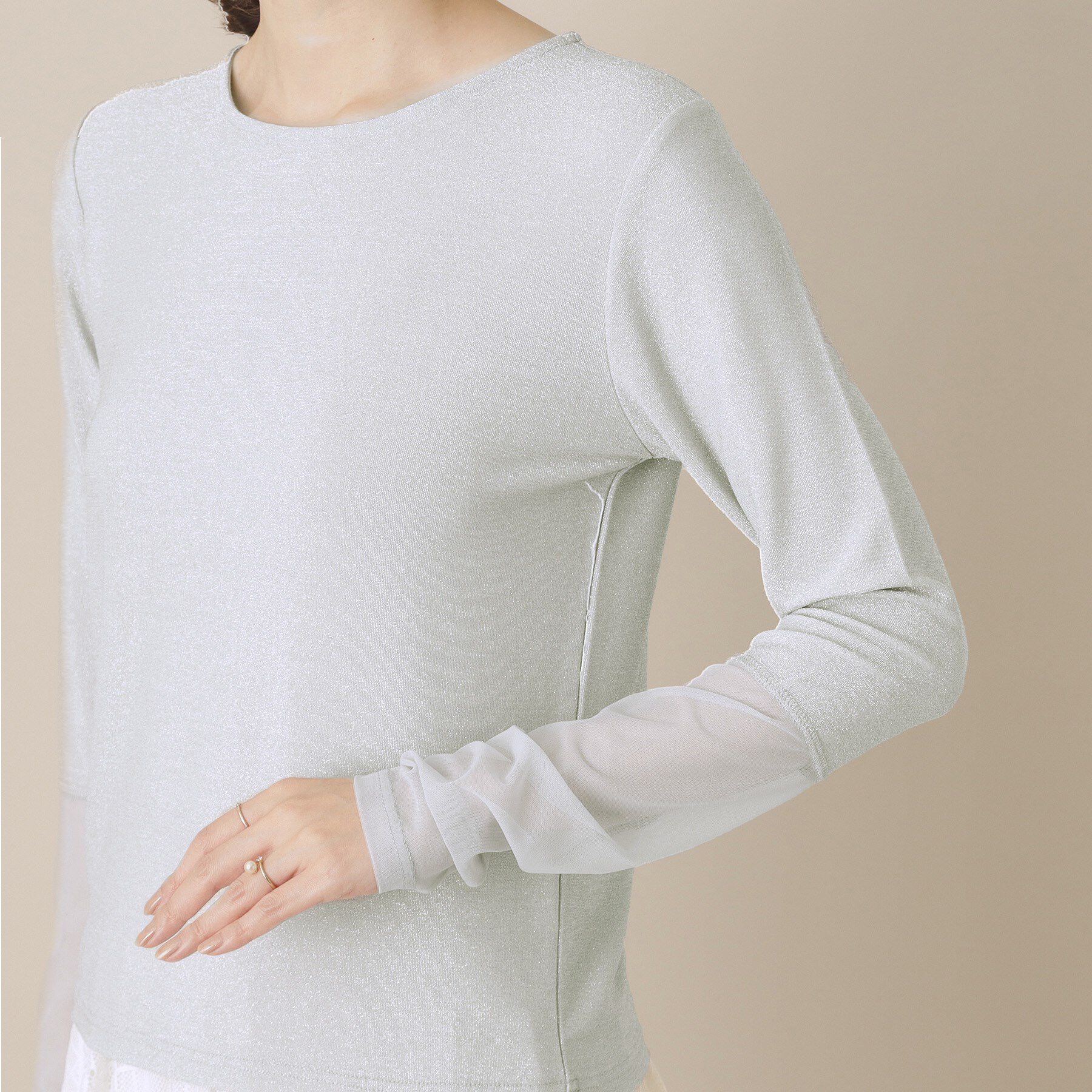 ITS&rsquo;DEMO「【手洗い可】袖シアーラメインナー」|Tシャツ・カットソー|