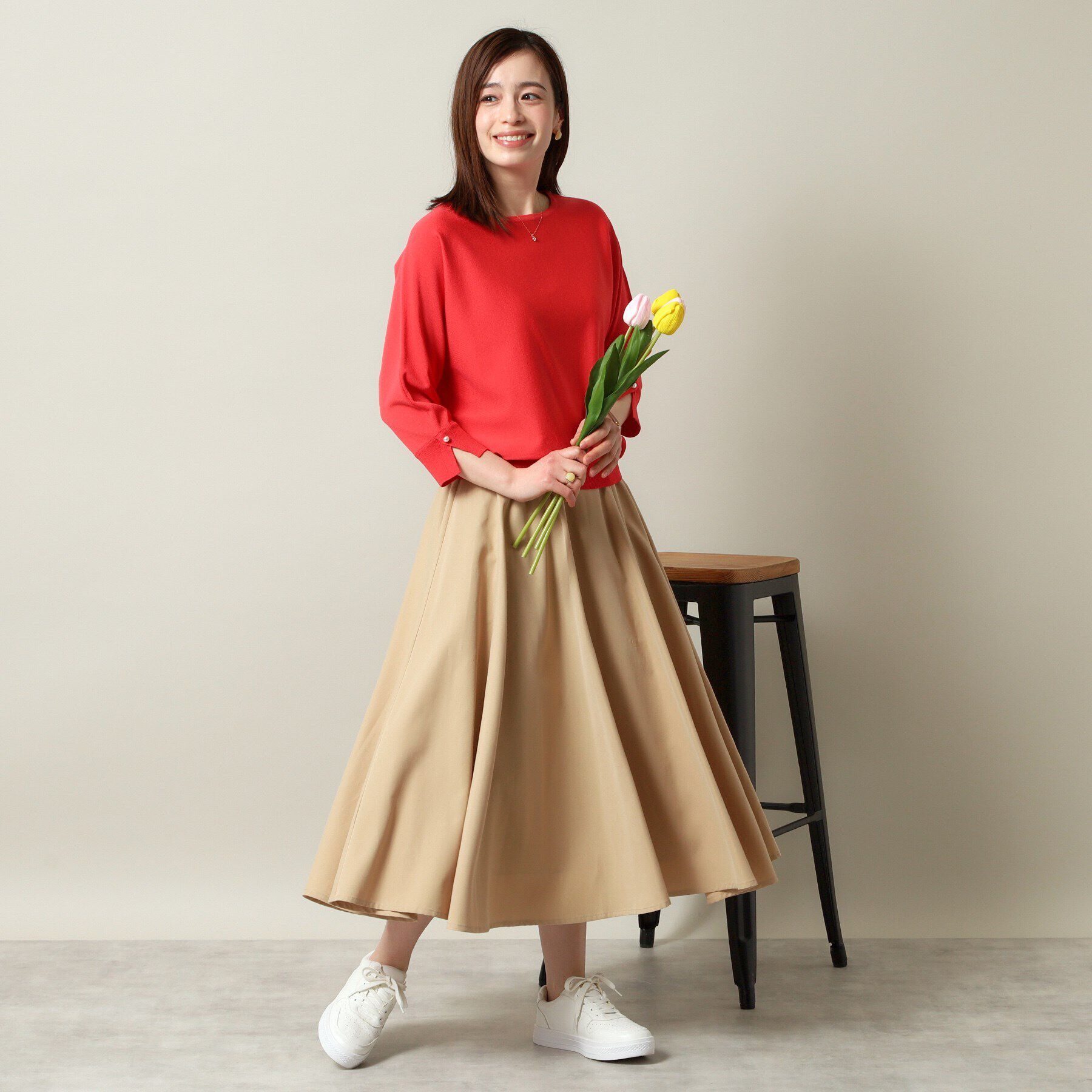 ITS&rsquo;DEMO「【縮みに強い／洗濯機OK】ボートネック天竺ドルマンニット」|ニット・セーター|