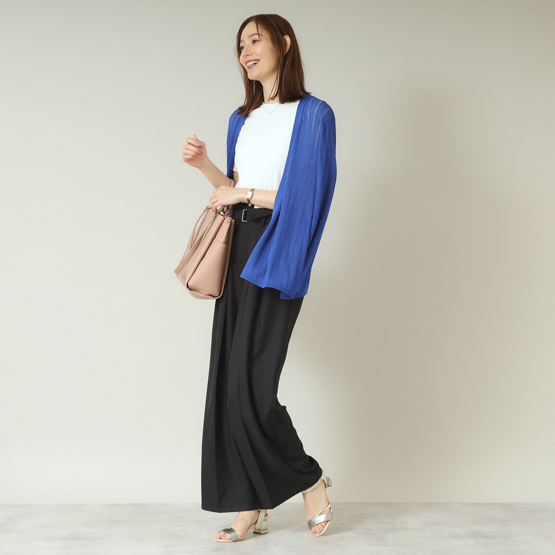 ITS&rsquo;DEMO「【手洗い可】透かし編み着流しカーデ」|カーディガン|