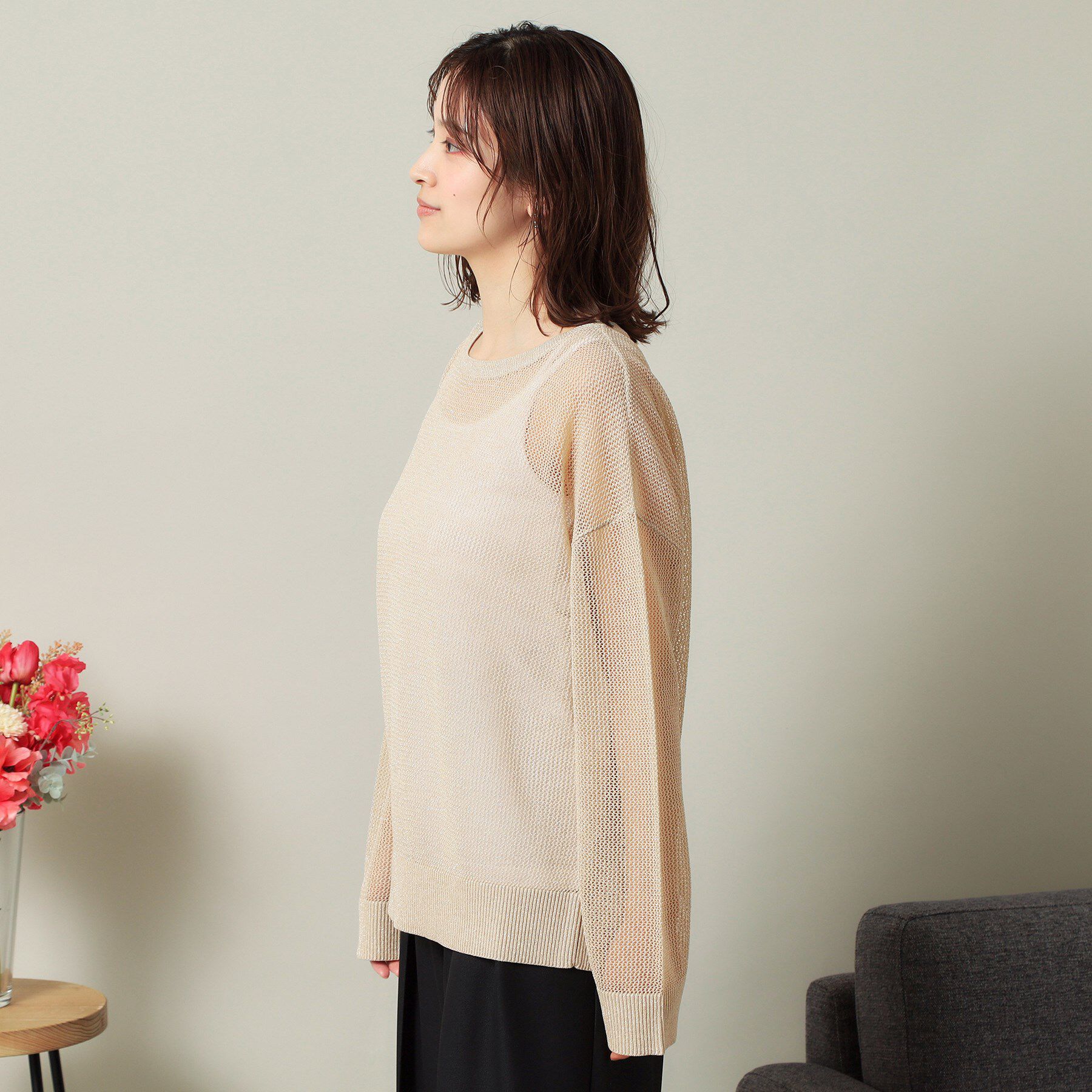 ITS&rsquo;DEMO「【手洗い可】ラメメッシュニット」|ニット・セーター|