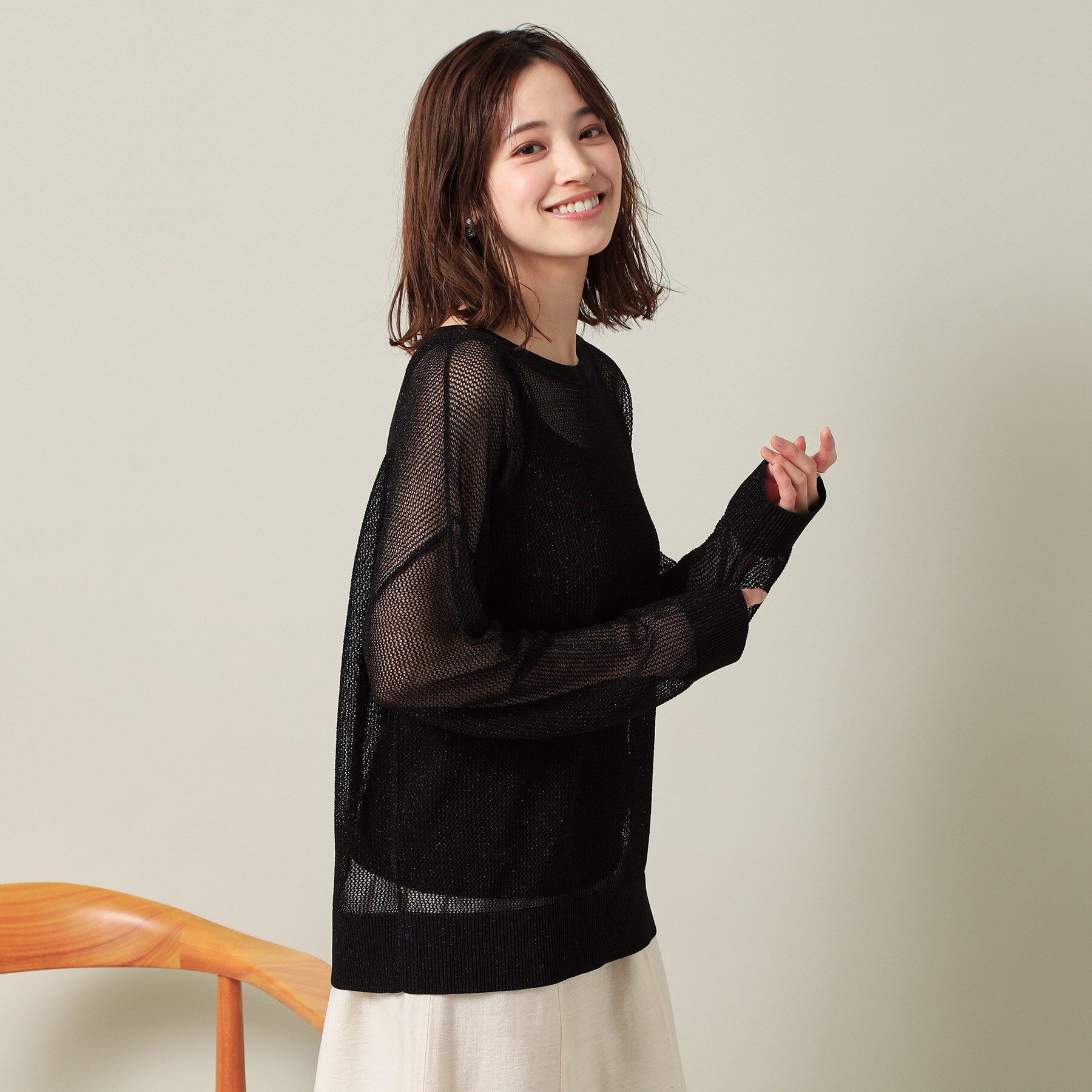 ITS&rsquo;DEMO「【手洗い可】ラメメッシュニット」|ニット・セーター|