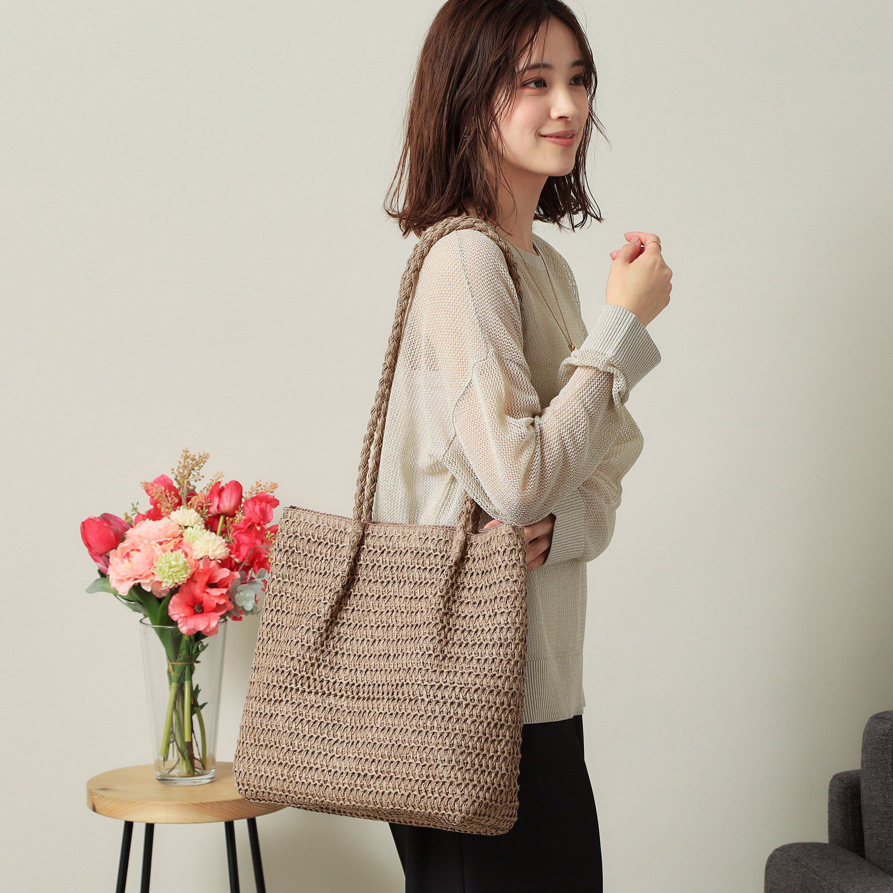 ITS&rsquo;DEMO「雑材ハンドルタックトート」|トートバッグ|