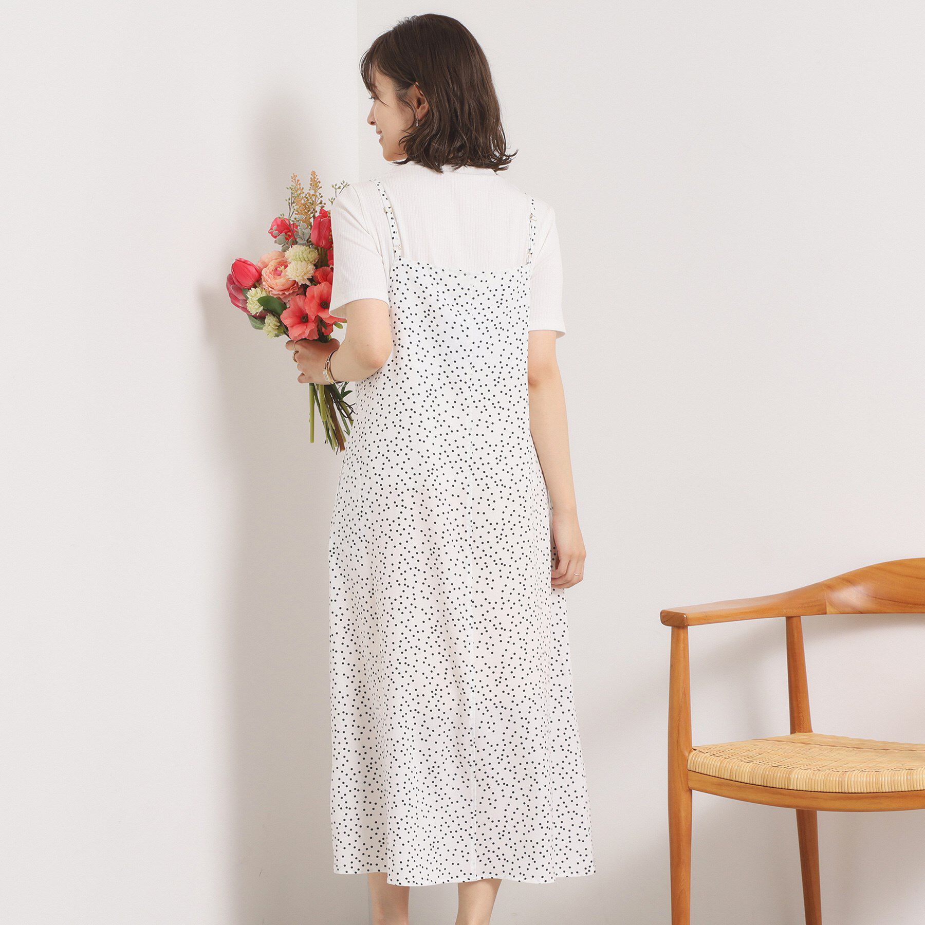 ITS&rsquo;DEMO「【UVカット／速乾／冷感／洗濯機OK／洗濯後しわになりにくい】麻調ストレッチキャミワンピ＜ラク服シリ」|ワンピース|