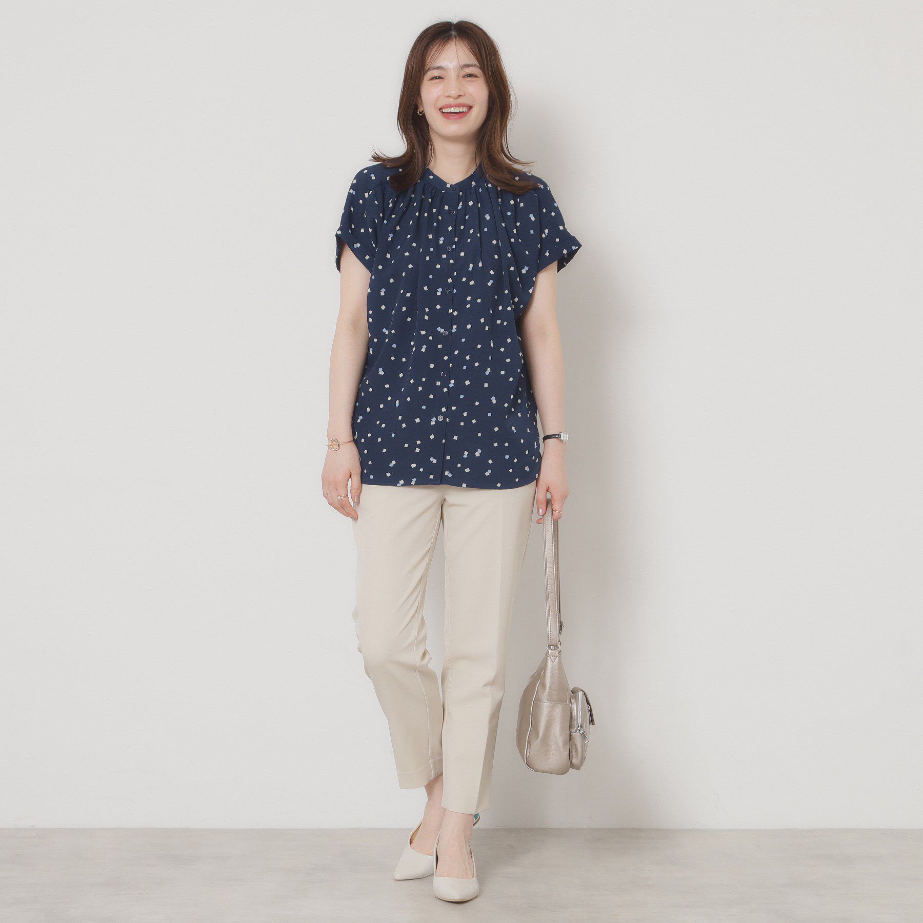 ITS&rsquo;DEMO「【手洗い可】キカドットブラウス」|シャツ・ブラウス|