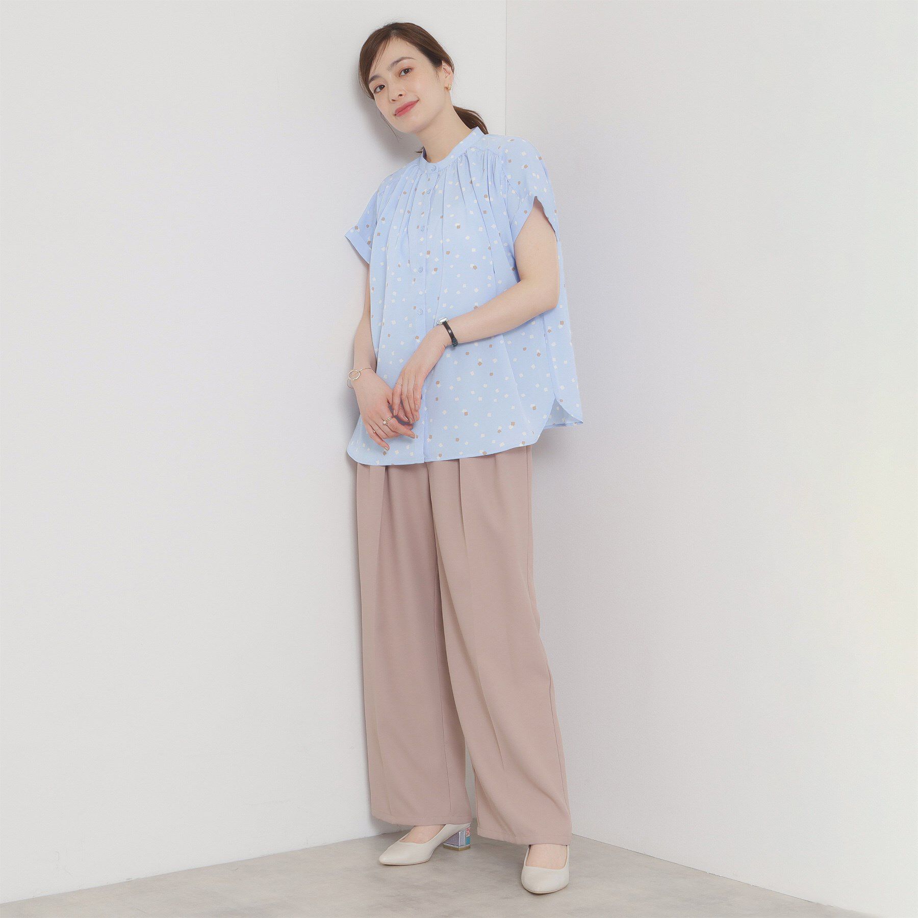 ITS&rsquo;DEMO「【手洗い可】キカドットブラウス」|シャツ・ブラウス|