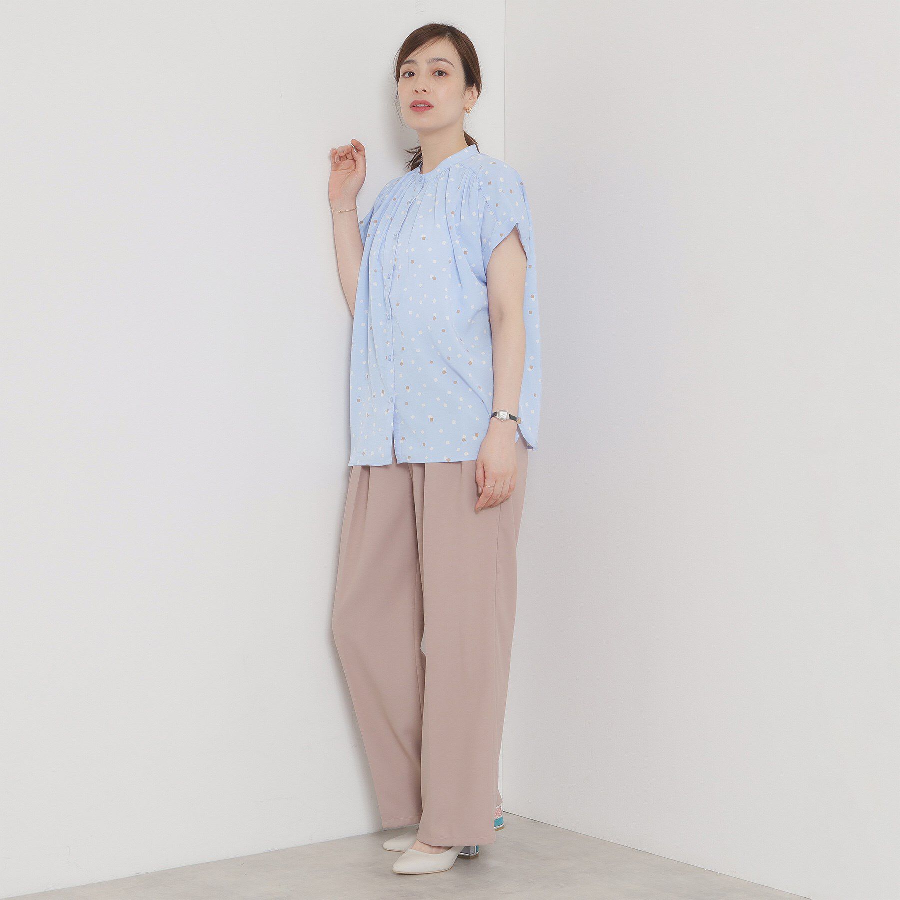 ITS&rsquo;DEMO「【手洗い可】キカドットブラウス」|シャツ・ブラウス|