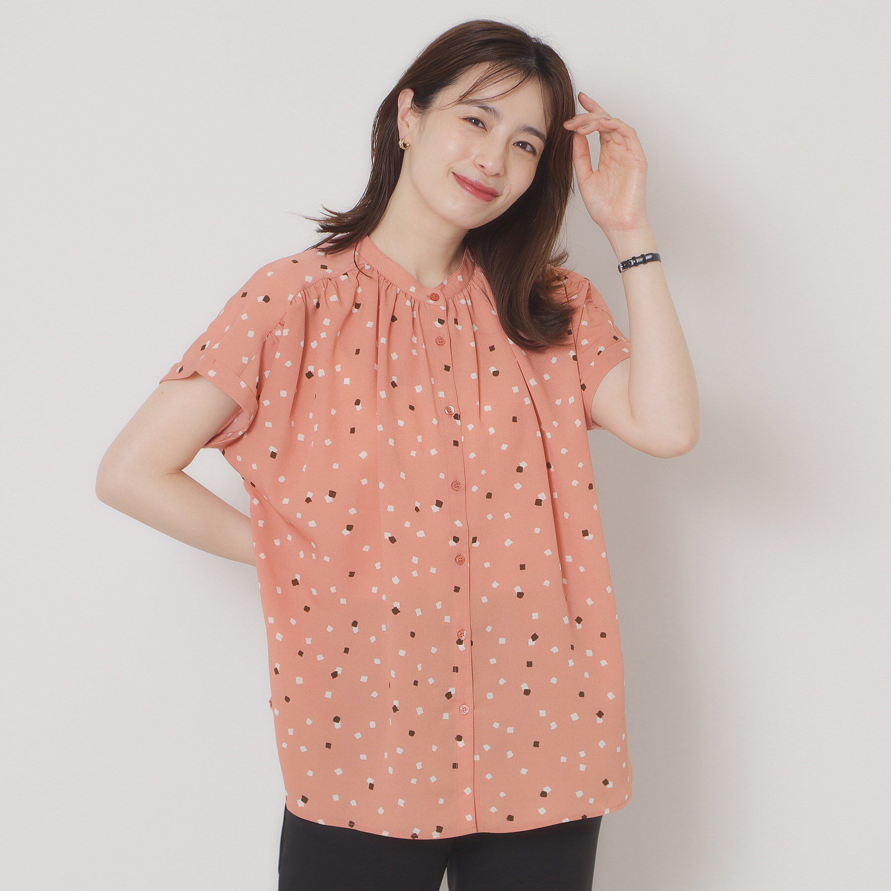 ITS&rsquo;DEMO「【手洗い可】キカドットブラウス」|シャツ・ブラウス|ピンク(171)