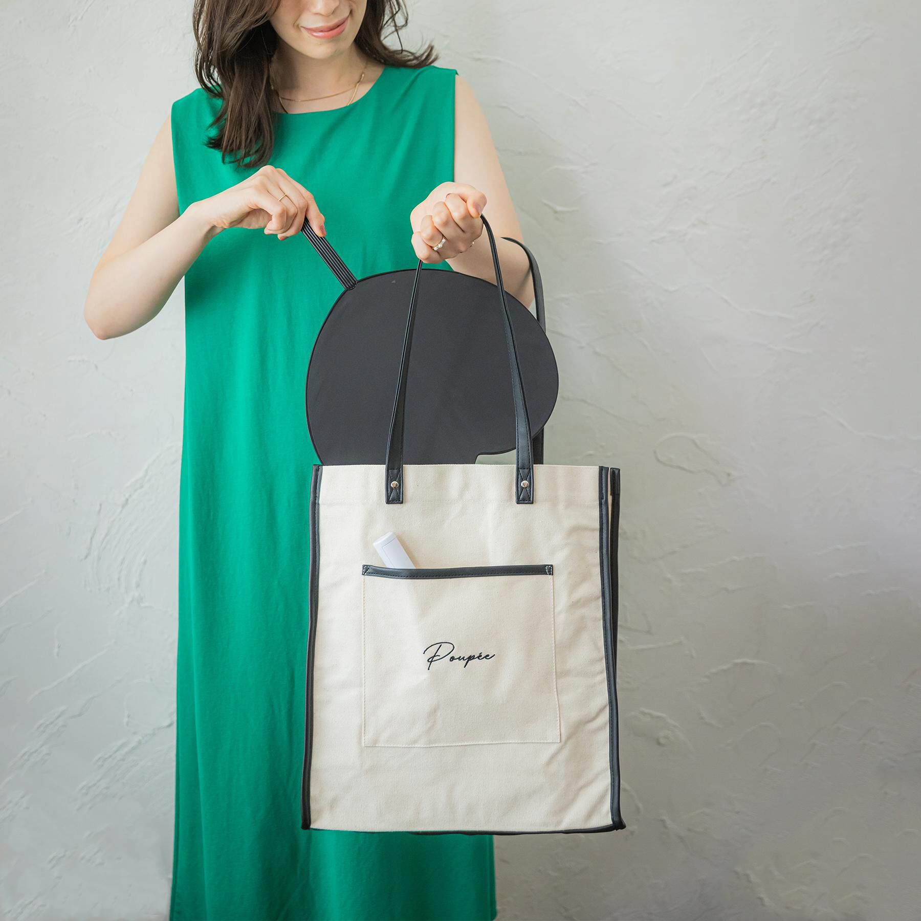 ITS&rsquo;DEMO「【推し活／A4対応】合皮パイピングキャンバストート」|トートバッグ|