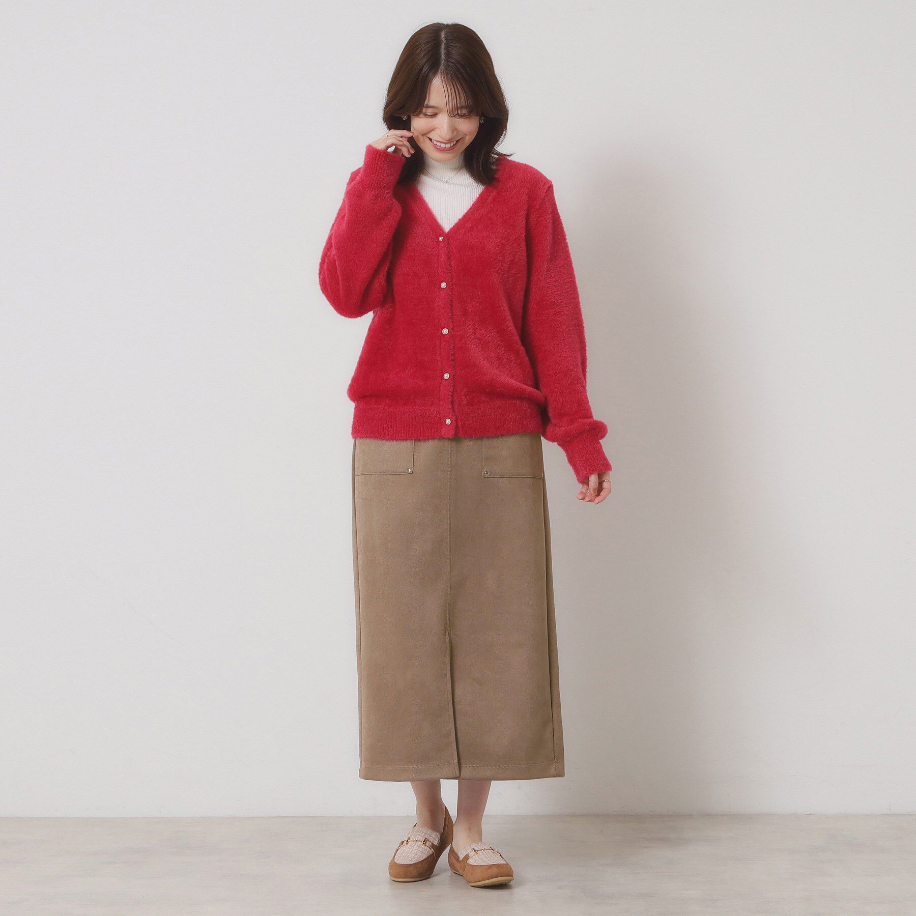 ITS&rsquo;DEMO「【マシンウォッシャブル／ウエストゴム】カットスエードスカート」|スカート|