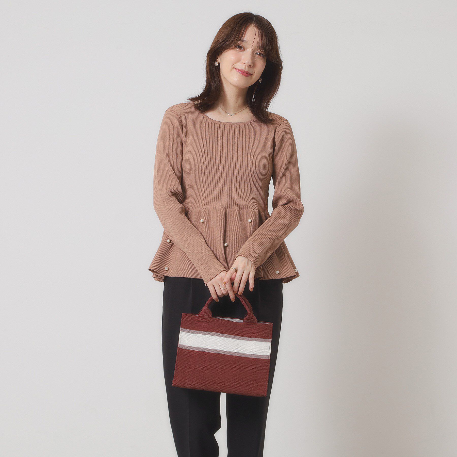 ITS&rsquo;DEMO「ニットミニトート」|ハンドバッグ|ボルドー(064)