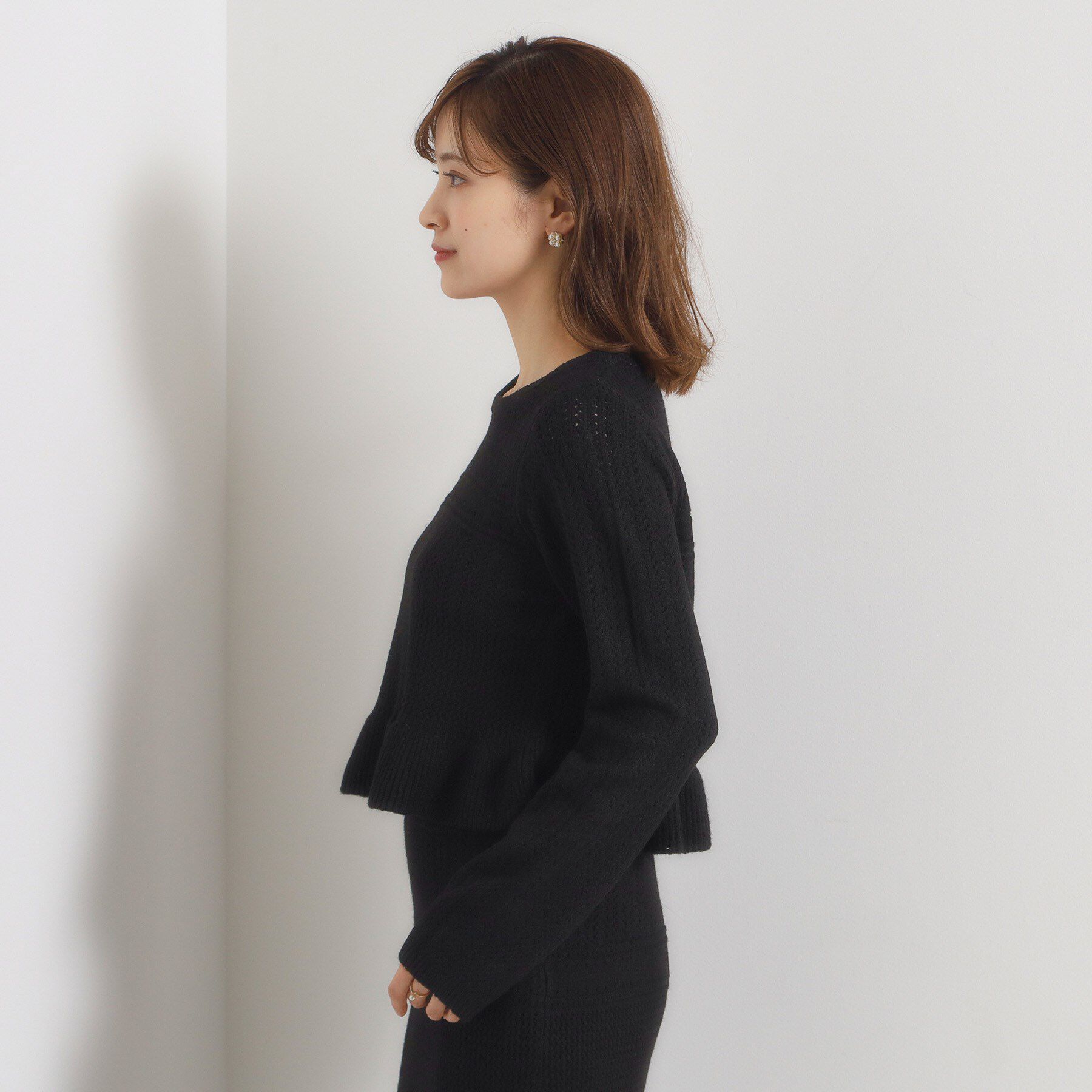 ITS&rsquo;DEMO「【手洗い可／セットアップ可】柄編みニットプルオーバー」|ニット・セーター|