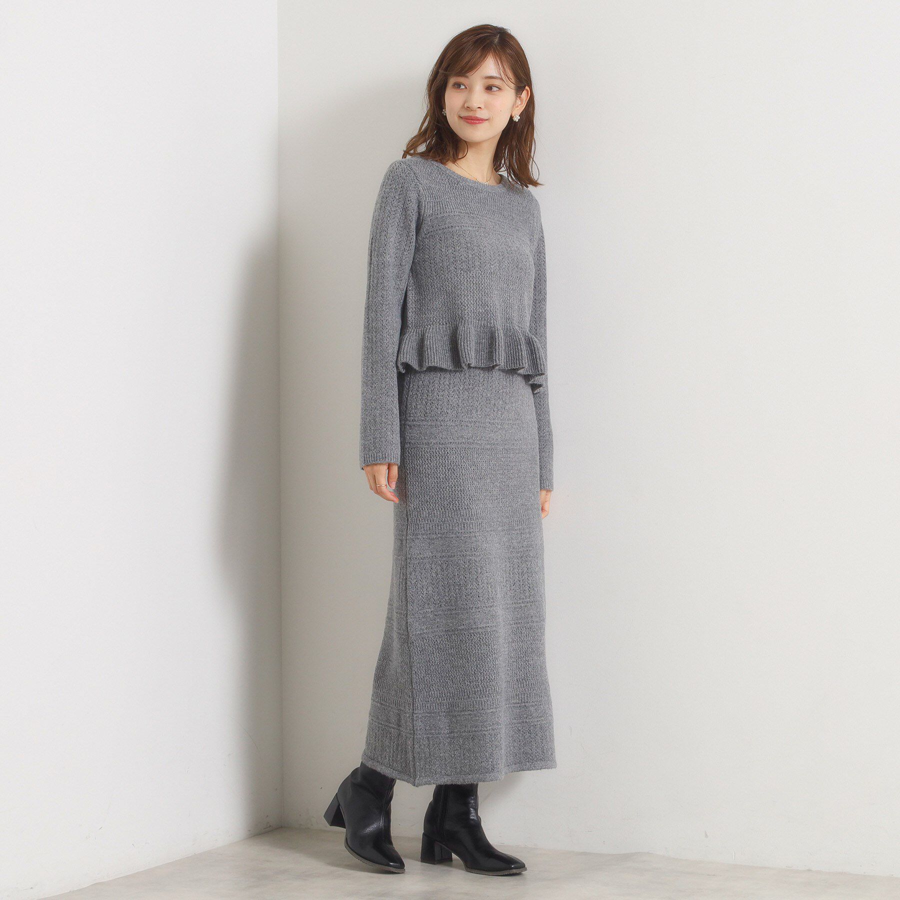 ITS&rsquo;DEMO「【手洗い可／セットアップ可】柄編みニットプルオーバー」|ニット・セーター|