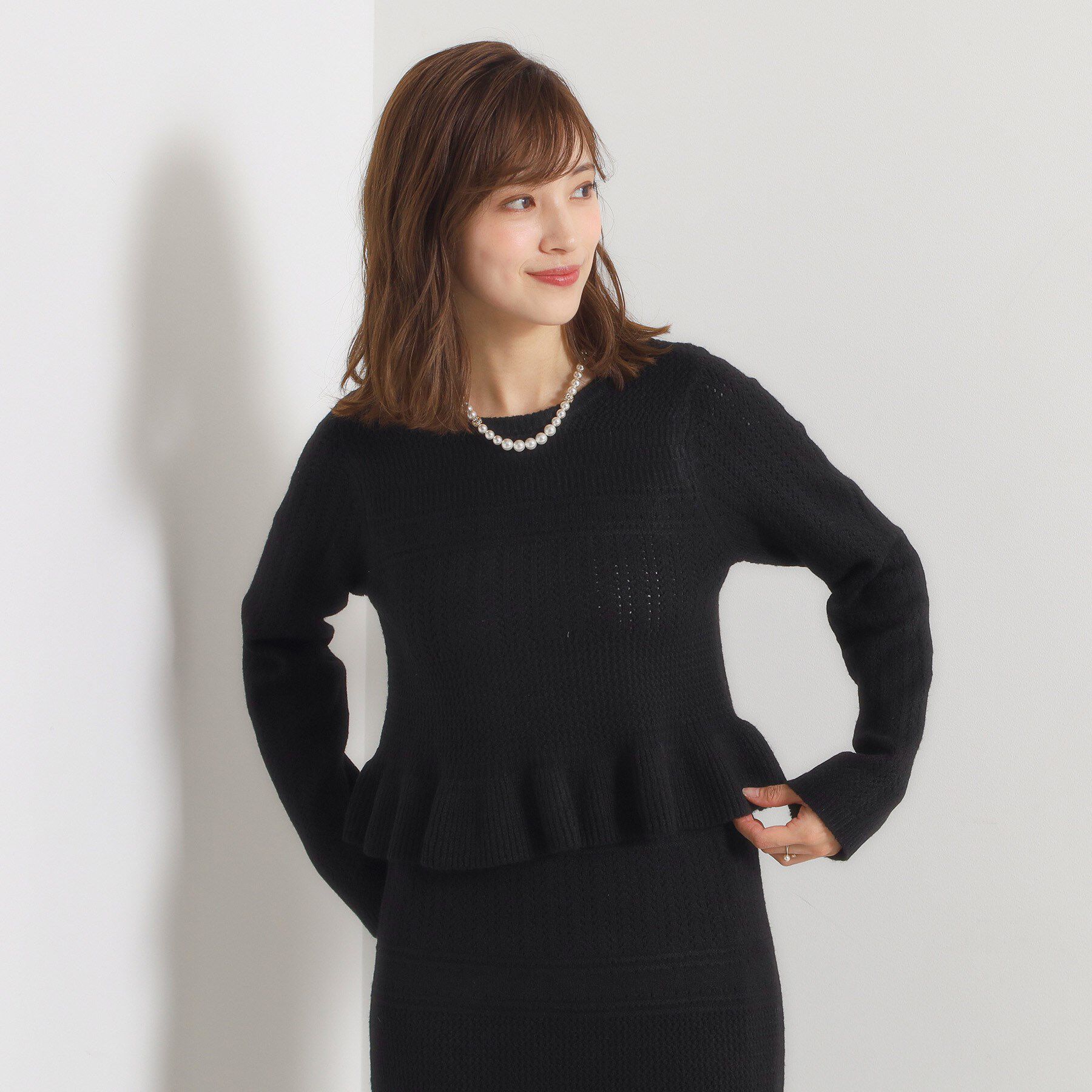 ITS&rsquo;DEMO「【手洗い可／セットアップ可】柄編みニットプルオーバー」|ニット・セーター|