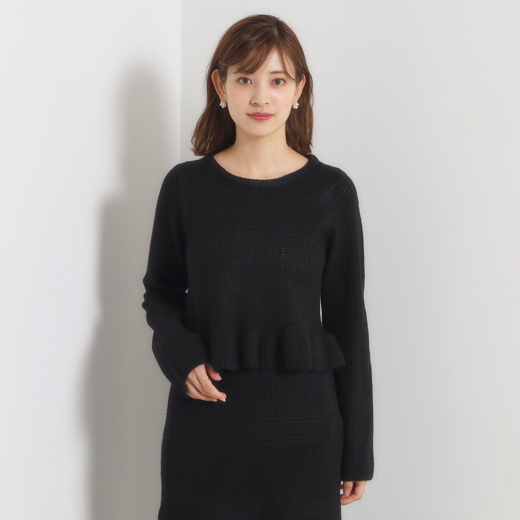 ITS&rsquo;DEMO「【手洗い可／セットアップ可】柄編みニットプルオーバー」|ニット・セーター|