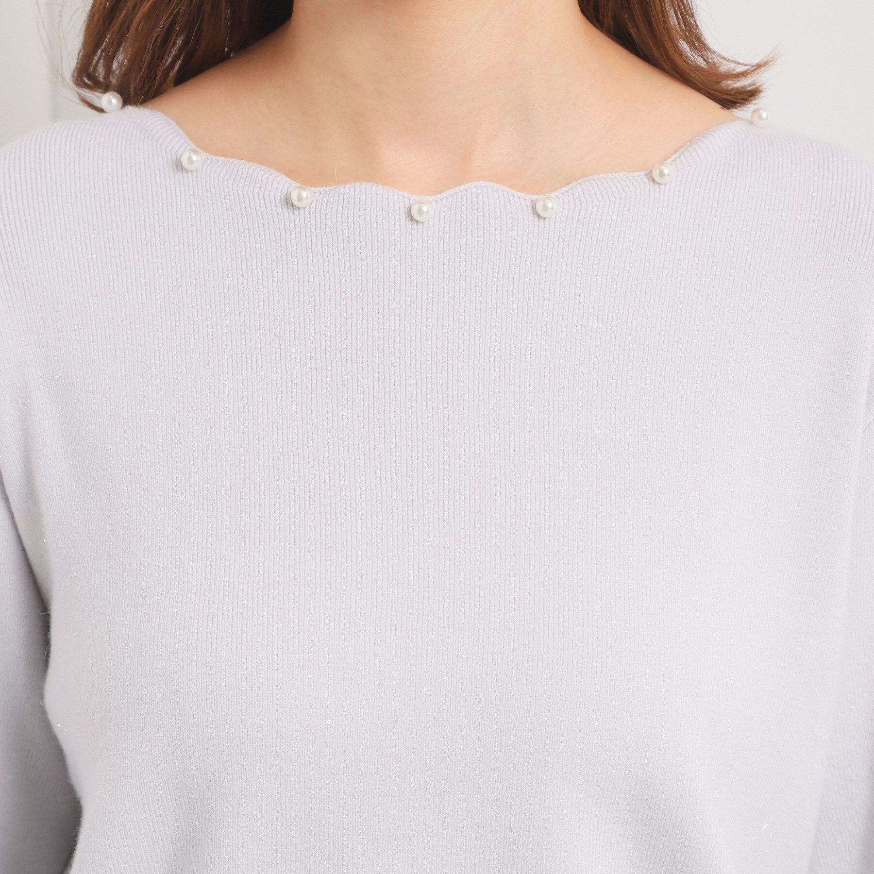 ITS&rsquo;DEMO「【手洗い可】スカラップパール調ラメニット」|ニット・セーター|