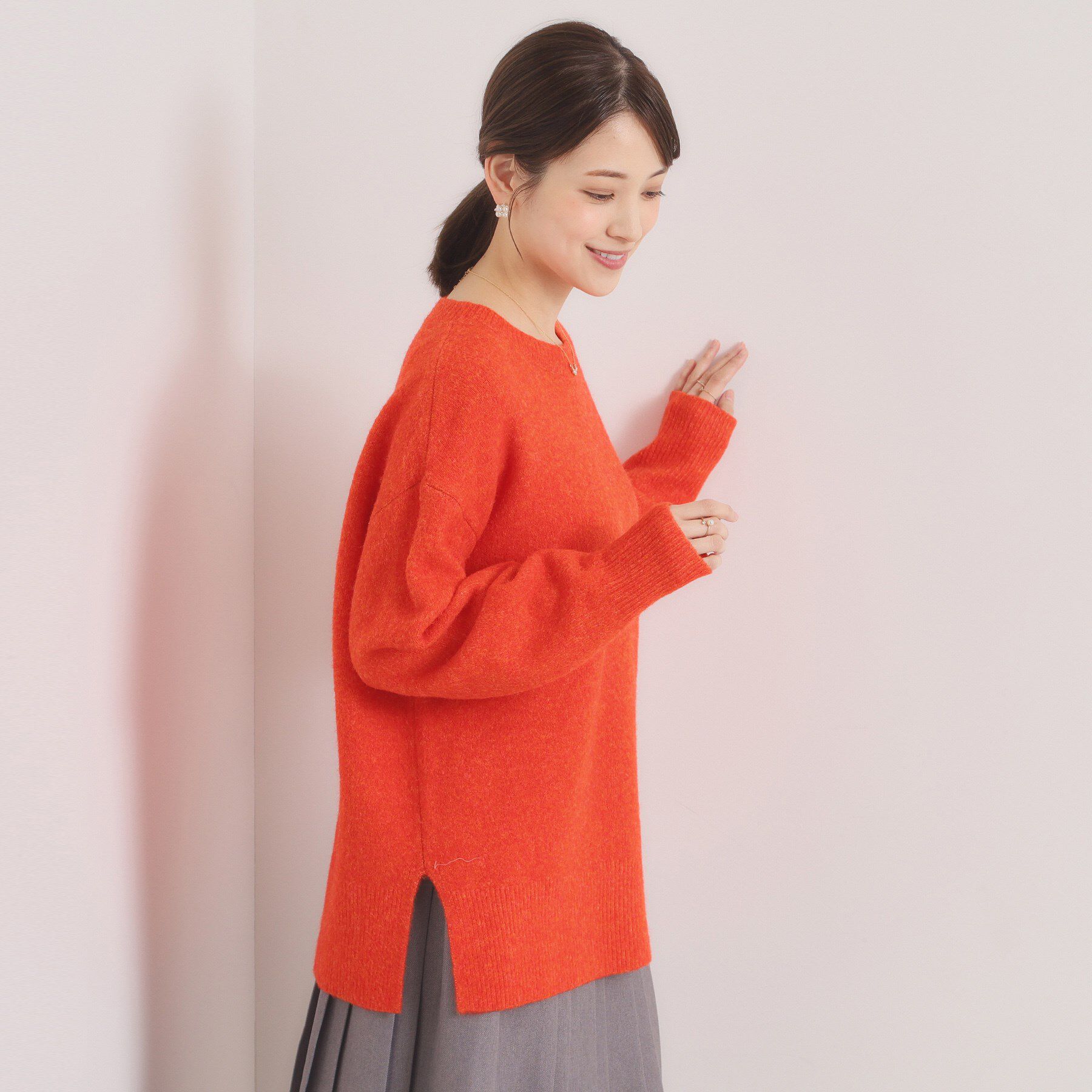 ITS&rsquo;DEMO「【洗濯機OK】ミックスヤーンクルーニット」|ニット・セーター|