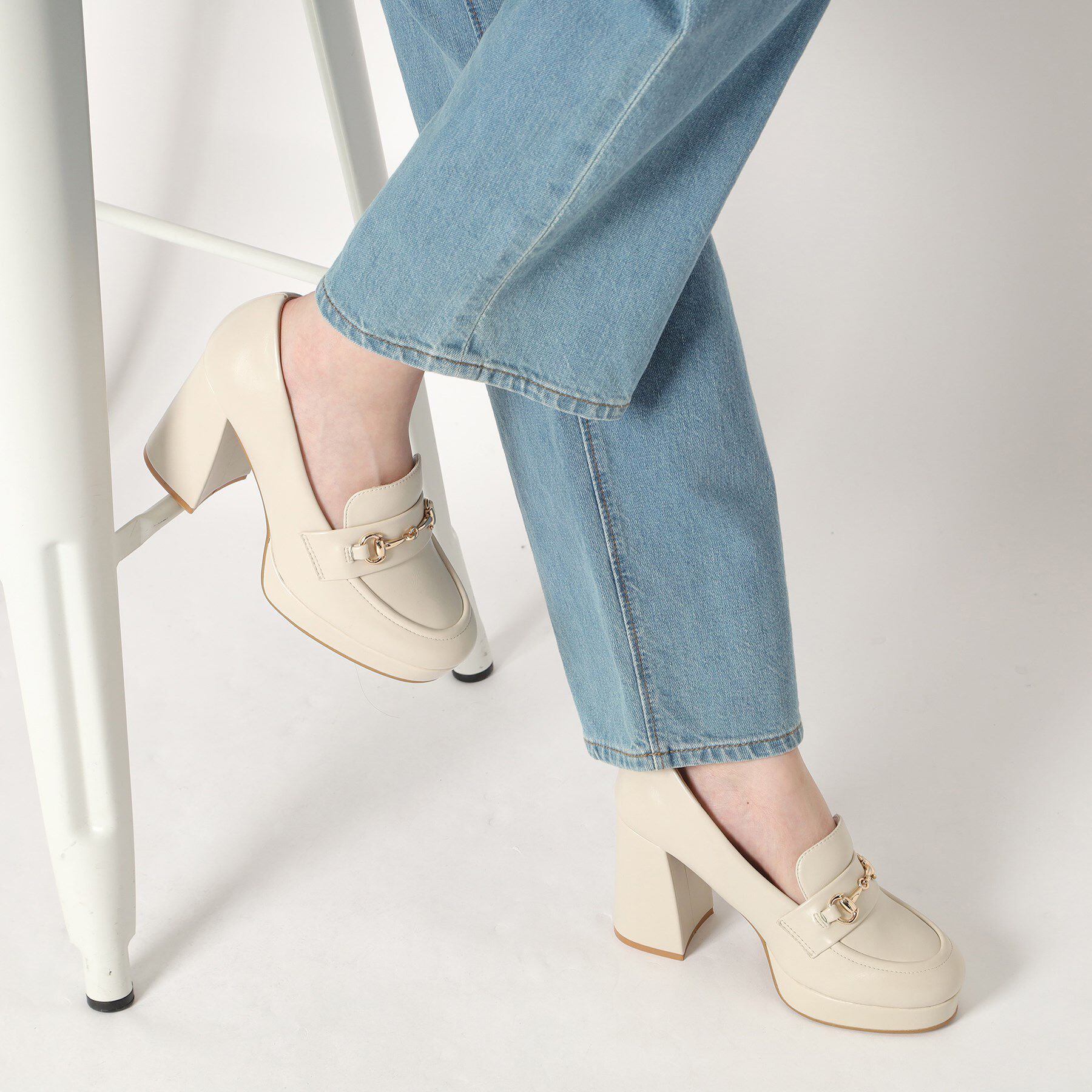 ESPERANZA「厚底ヒールアップローファー 24SS」|パンプス|