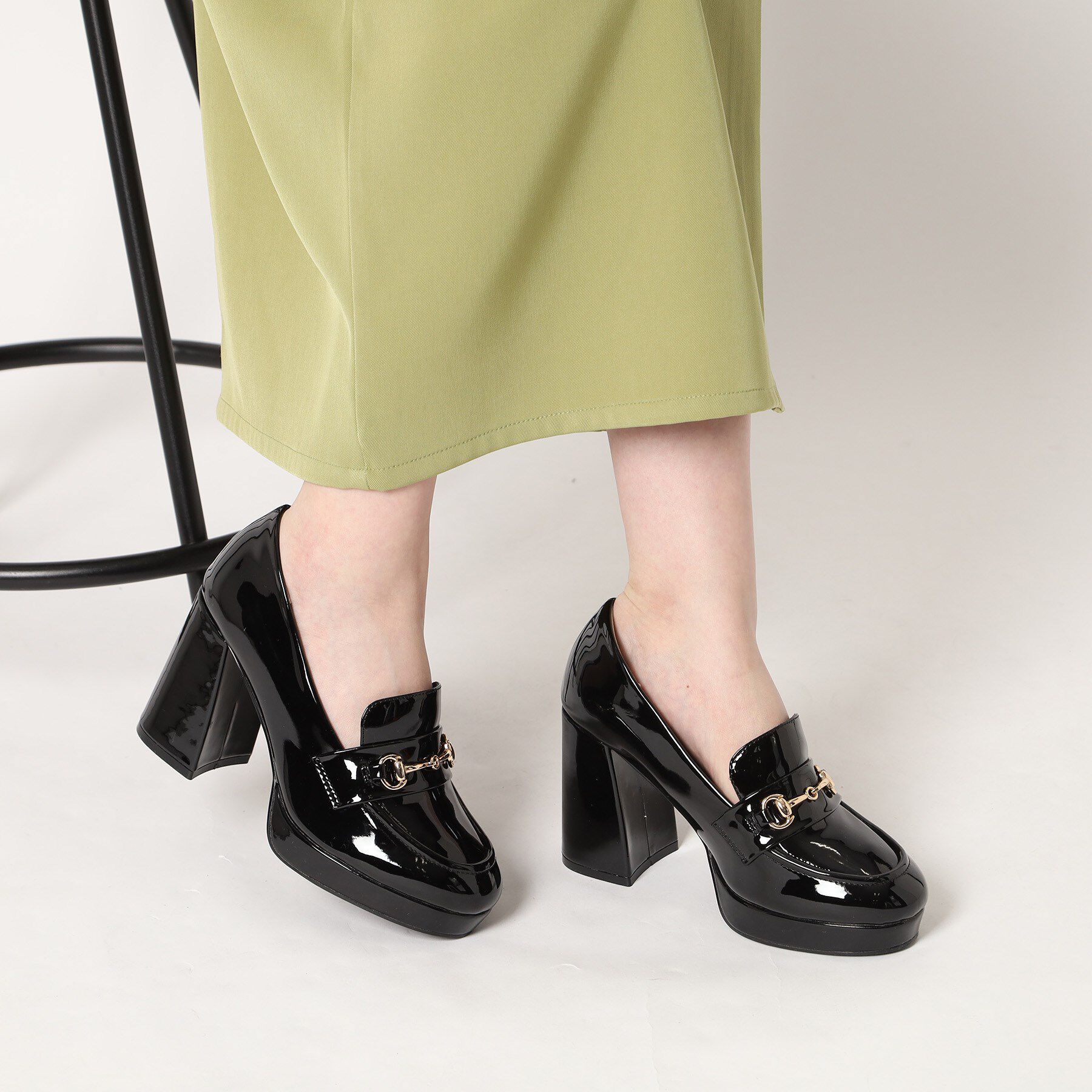 ESPERANZA「厚底ヒールアップローファー 24SS」|パンプス|