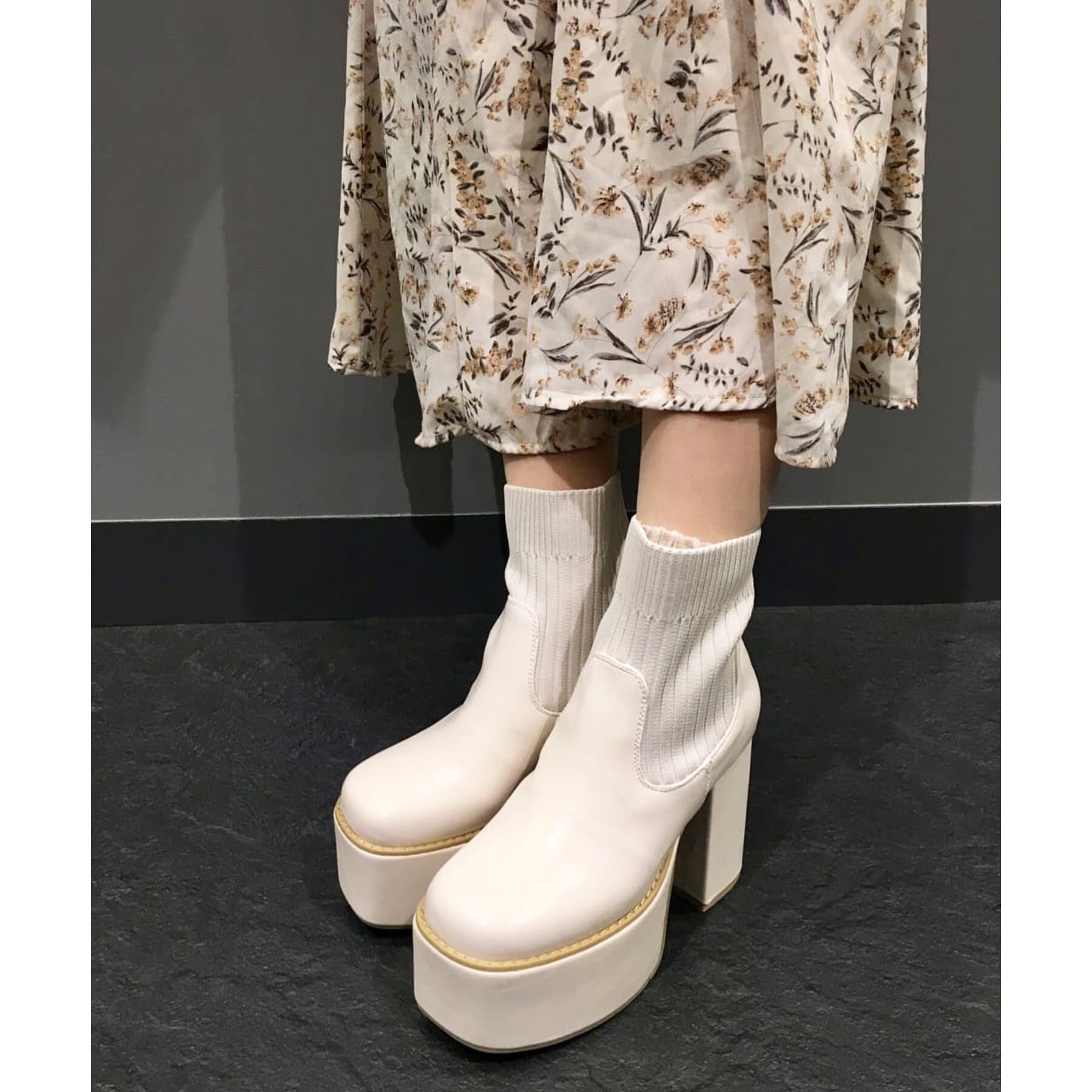 csT&P「厚底ニットブーツ」|ショートブーツ|