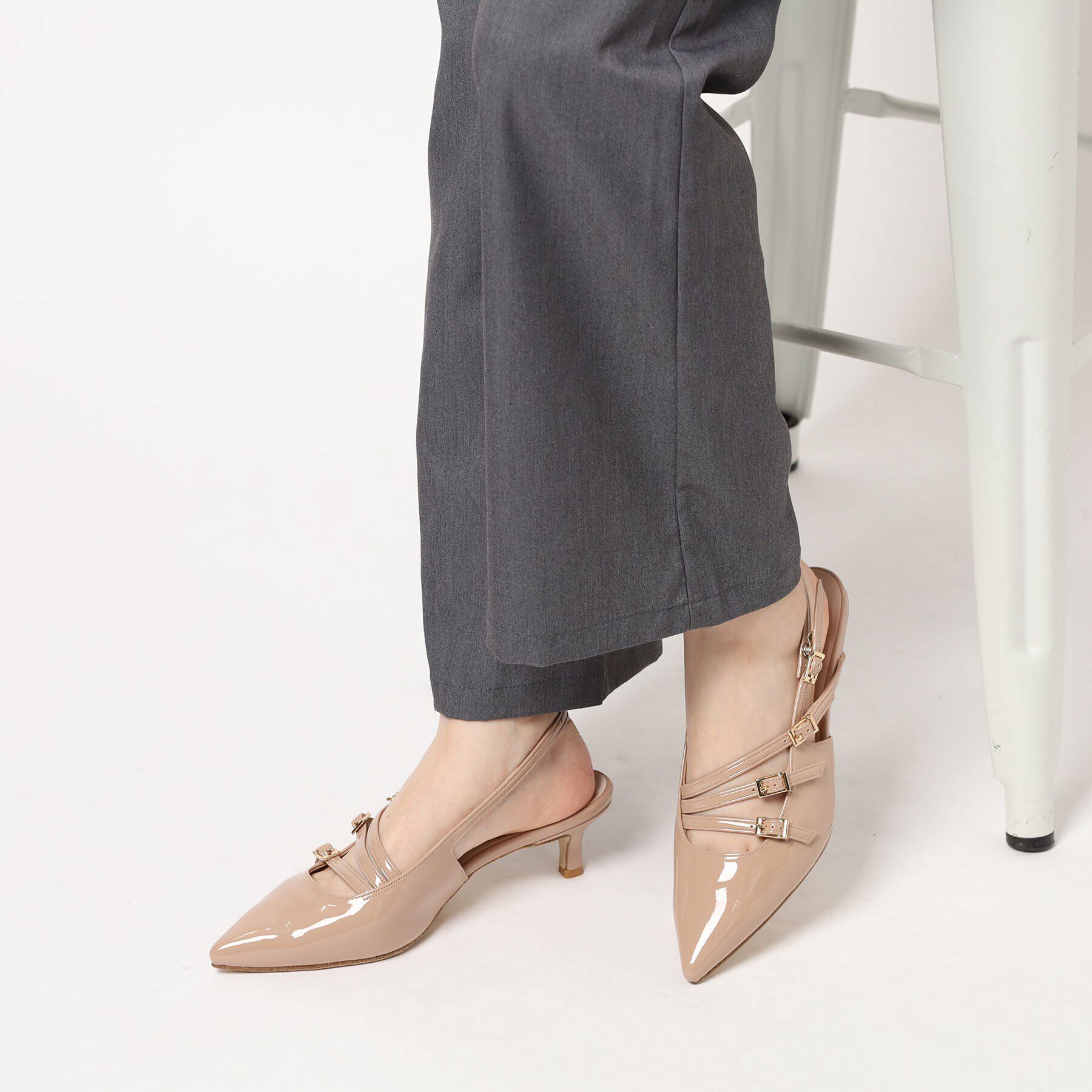 ESPERANZA「バックストラップミドルヒールパンプス」|パンプス|