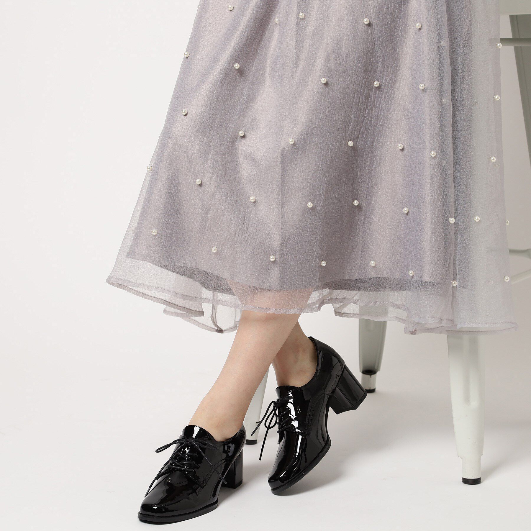 ESPERANZA「レースアップヒールパンプス/晴雨兼用」|パンプス|