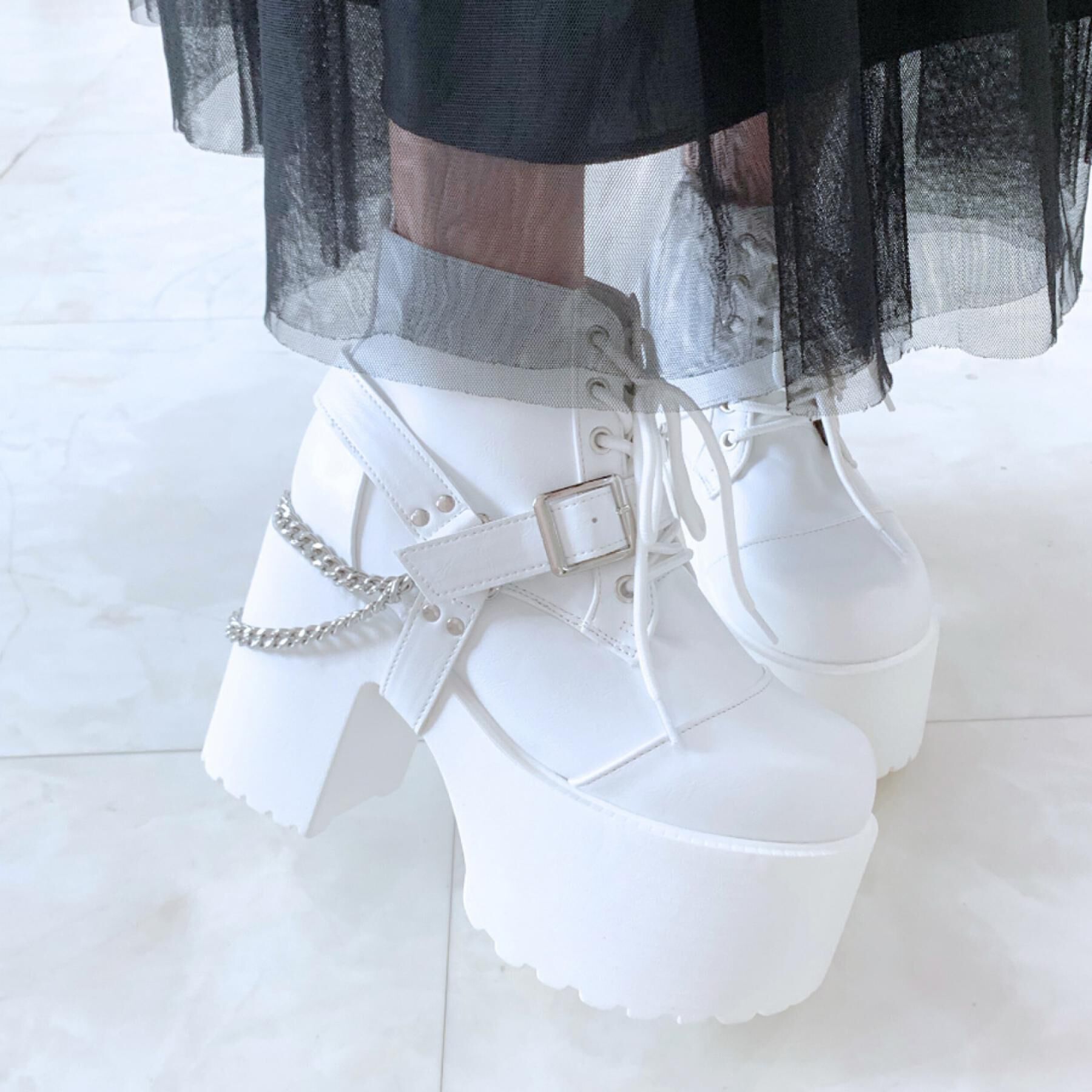 csT&P「ベルト取り外し可厚底ベルト付きブーツ」|ショートブーツ|