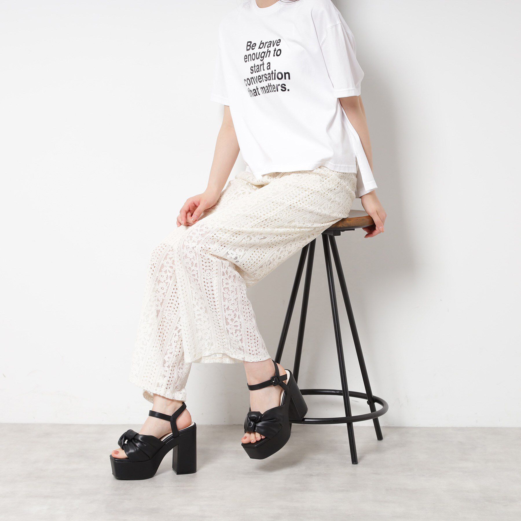 ESPERANZA「【ラク盛り／サンダル】リピーター続出／脚長美脚　ツイストリボンサンダル」|サンダル|