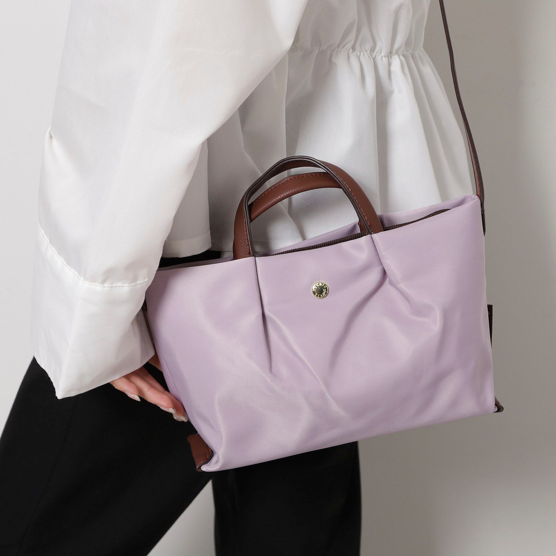 ESPERANZA「肩楽 2WAYミニショルダーギャザーバッグ」|ショルダー・メッセンジャー|パープル(981)