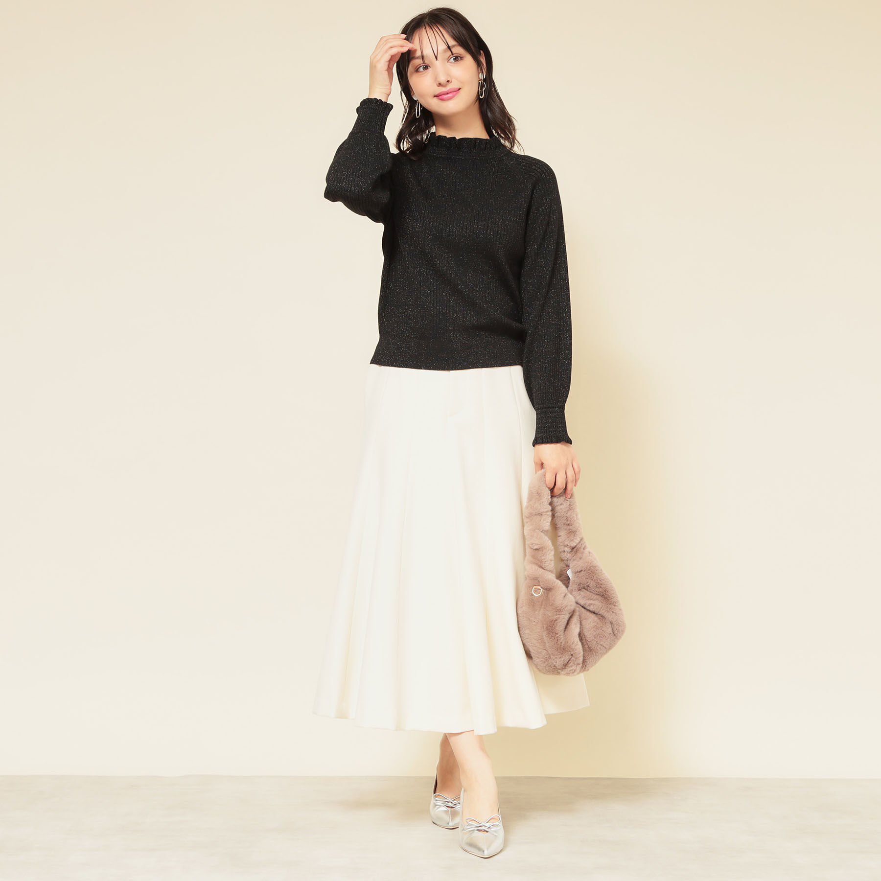 SunaUna「【COLLECTION LINE】フリルラメニット」|ニット・セーター|