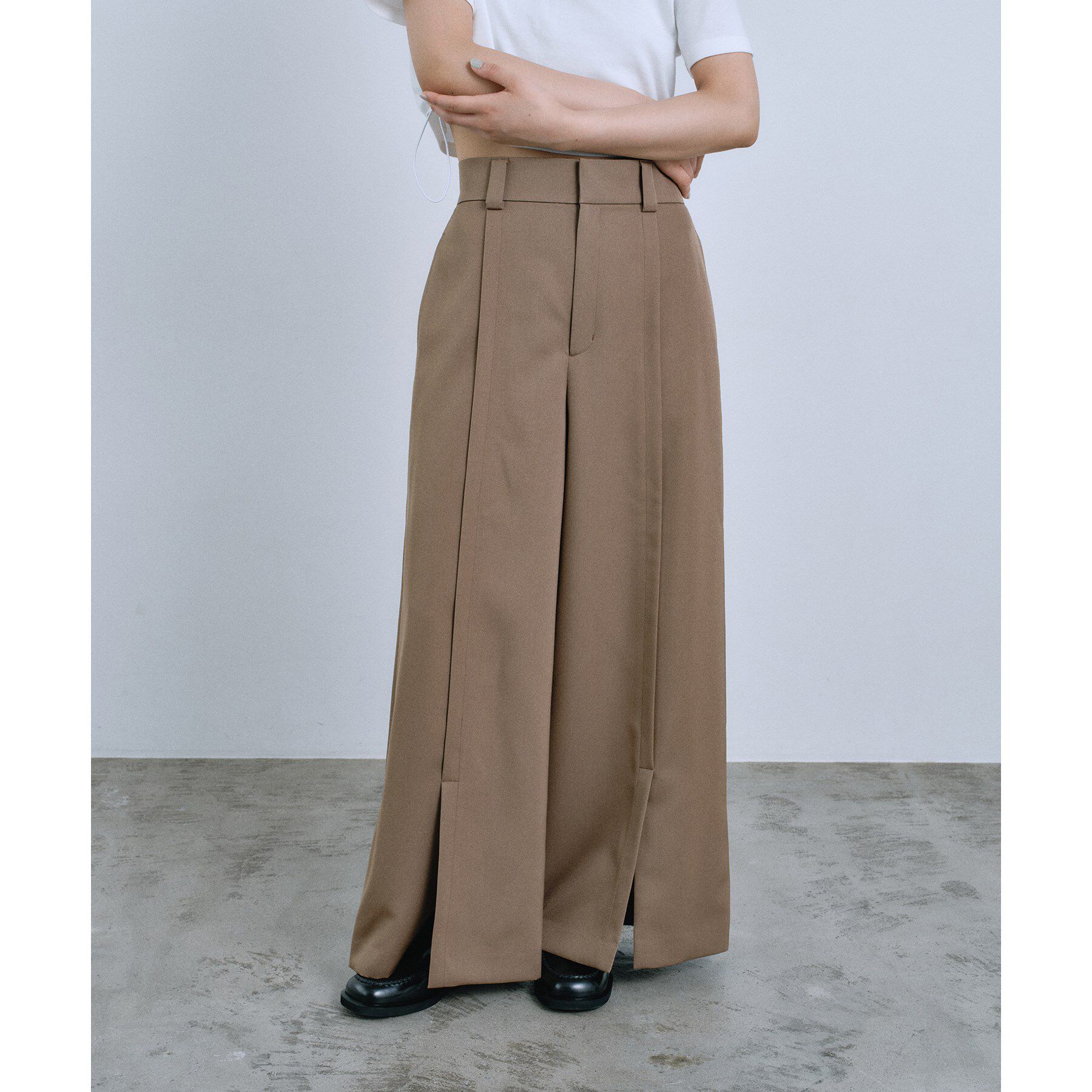 CODE A「center slit wide pants」|その他|トープ(054)
