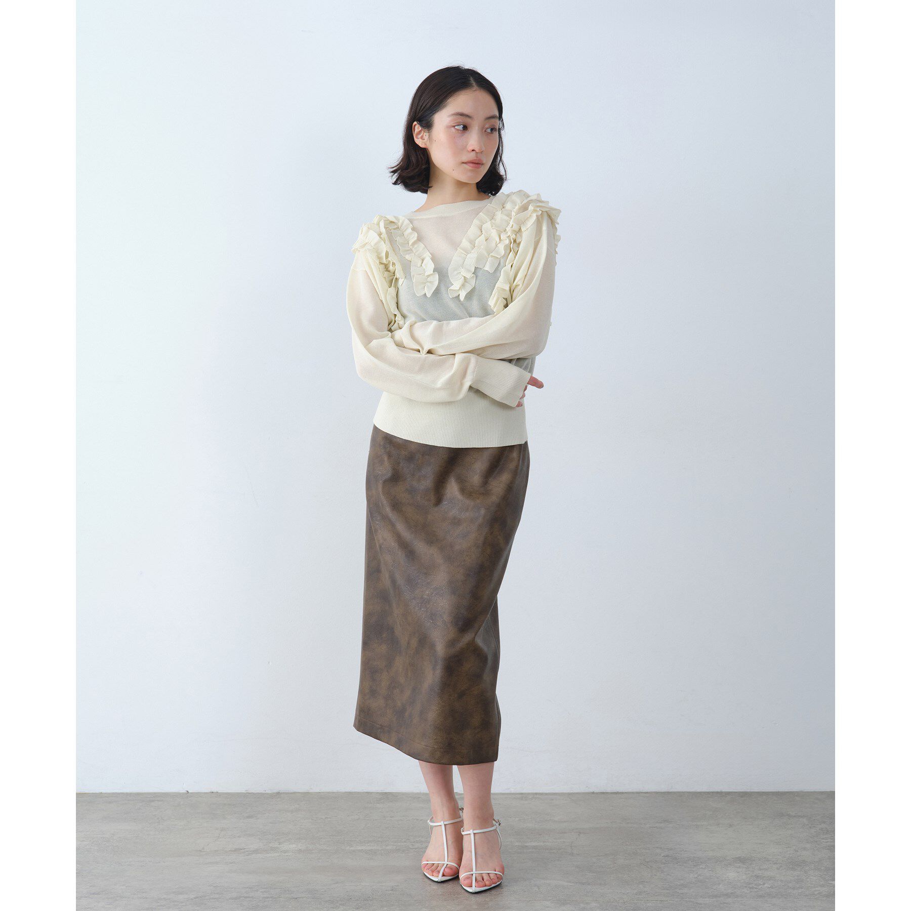 CODE A「3way frill cardigan」|カーディガン|