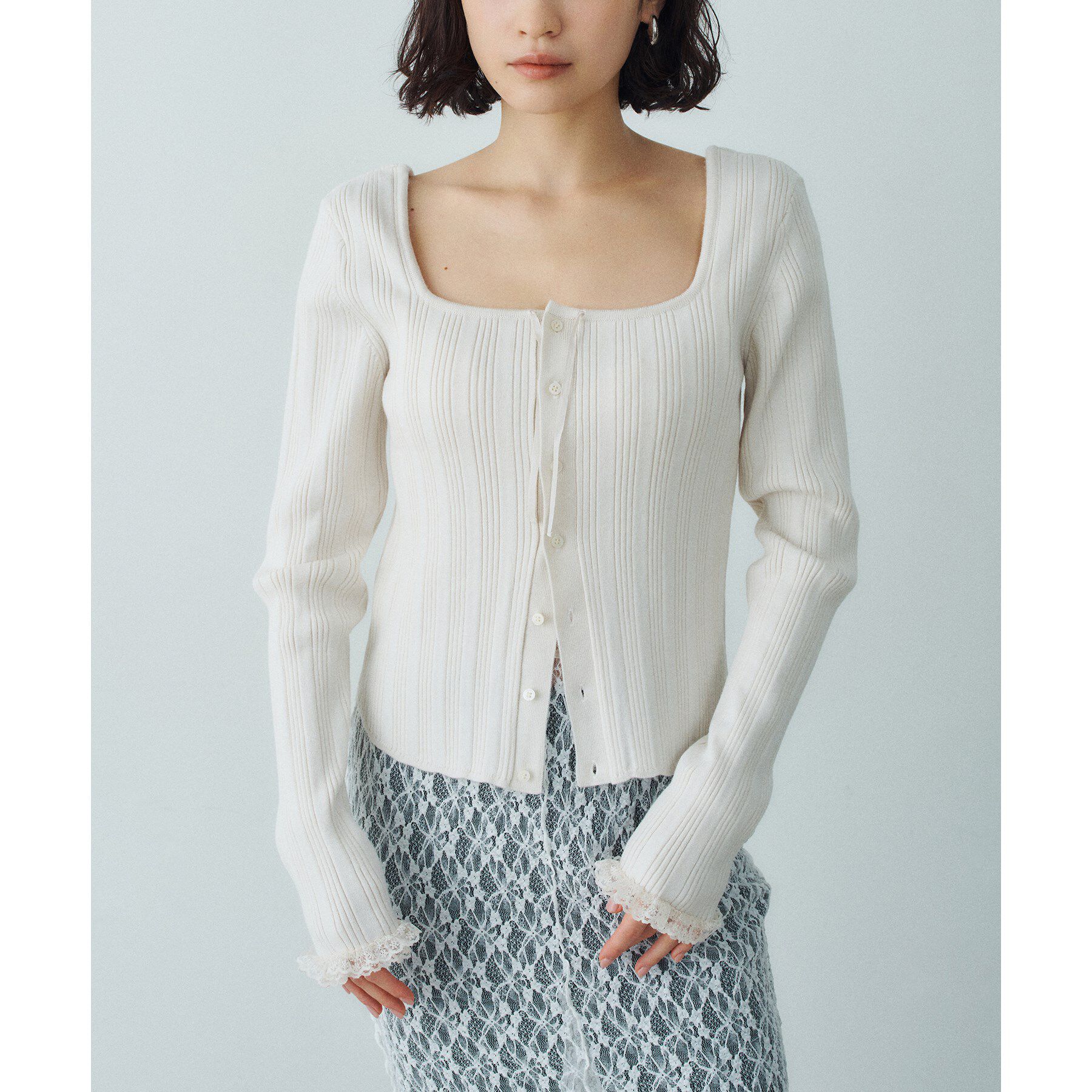 CODE A「lace frill cardigan」|カーディガン|