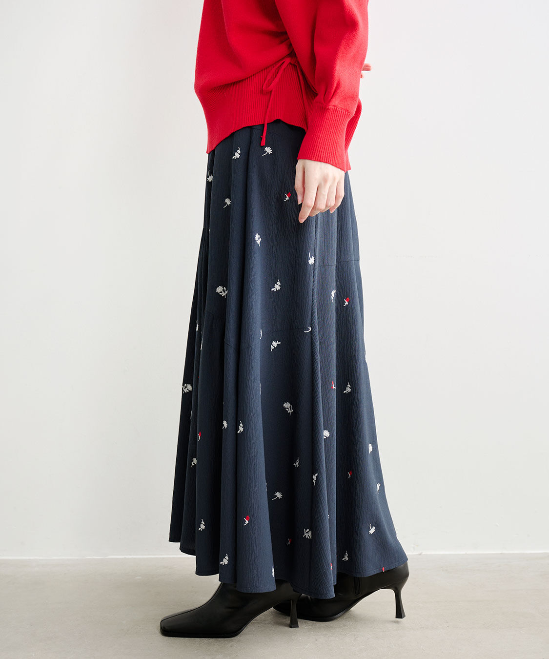 COCO DEAL「フラワー/スター刺繍ティアードスカート」|スカート|