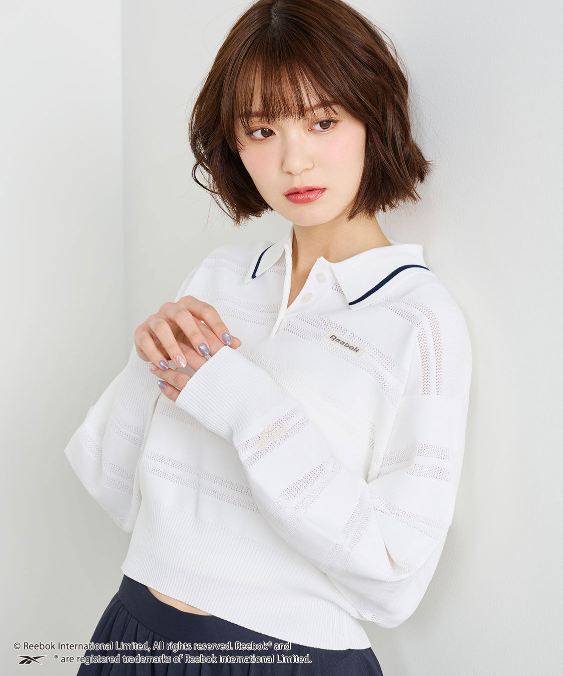 COCO DEAL「《COCO DEAL/Reebok》メッシュボーダーポロニット」|ポロシャツ|