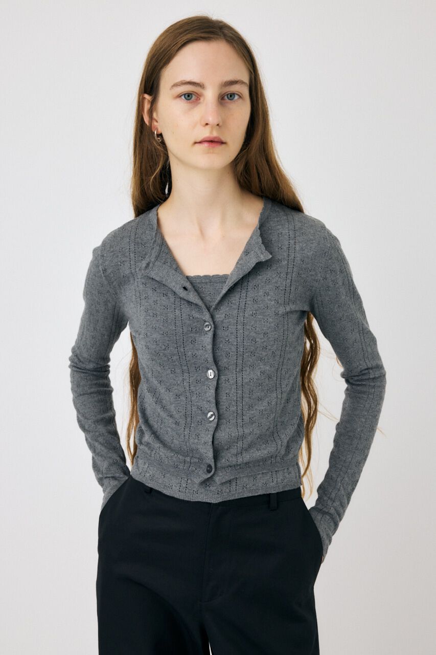 MOUSSY「PICOT EYELET ニットアンサンブル」|ニット・セーター|T.GRY