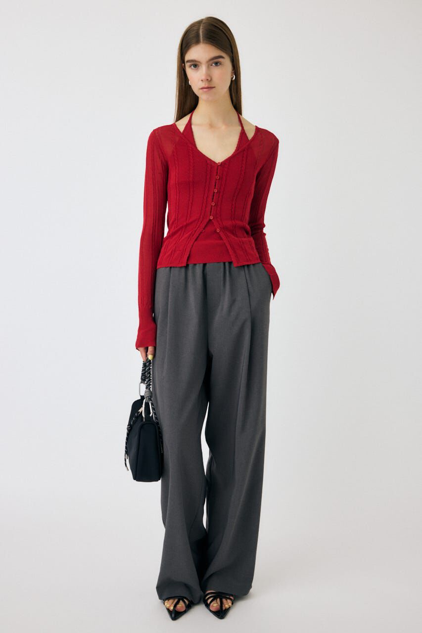 MOUSSY「SHEER CABLE カーディガン」|カーディガン|