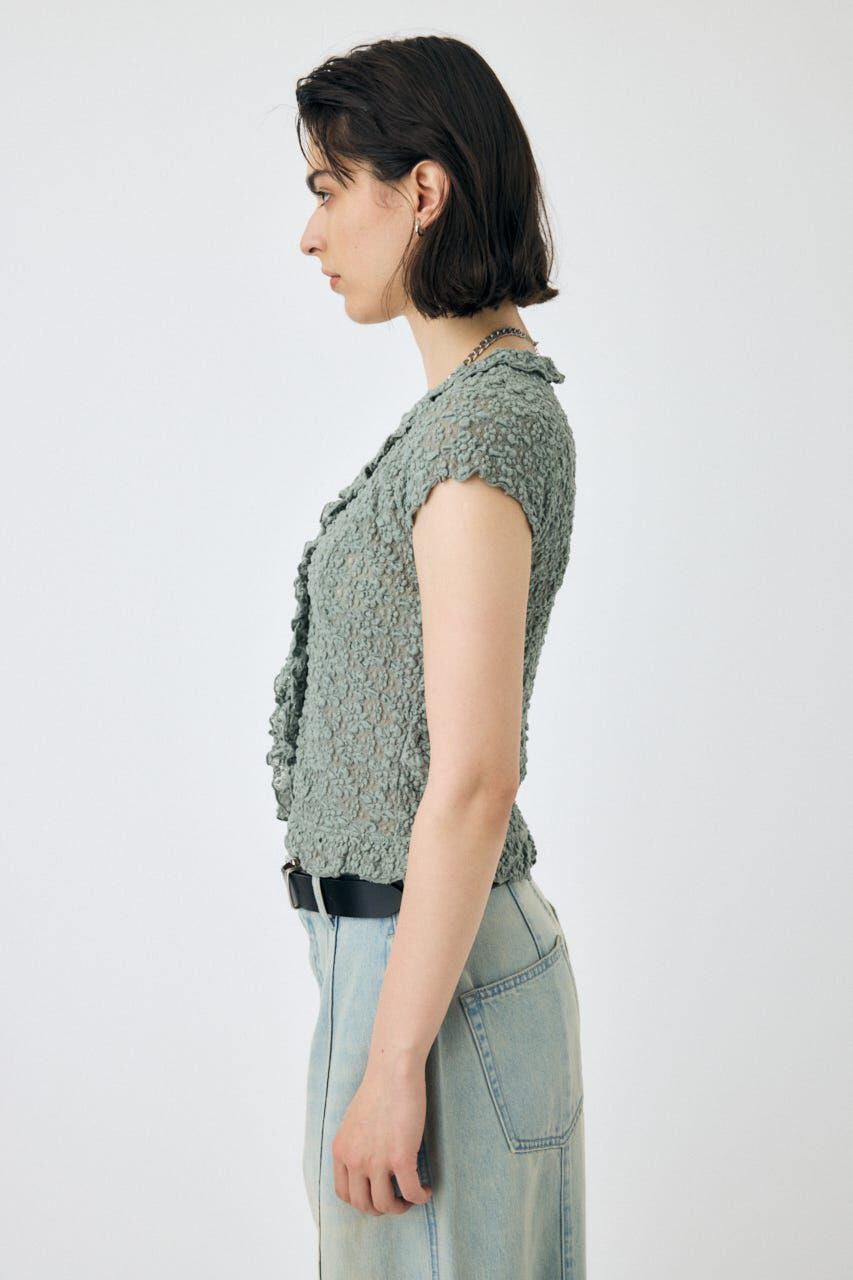 MOUSSY「RUFFLE LACE ノースリーブトップス」|Tシャツ・カットソー|