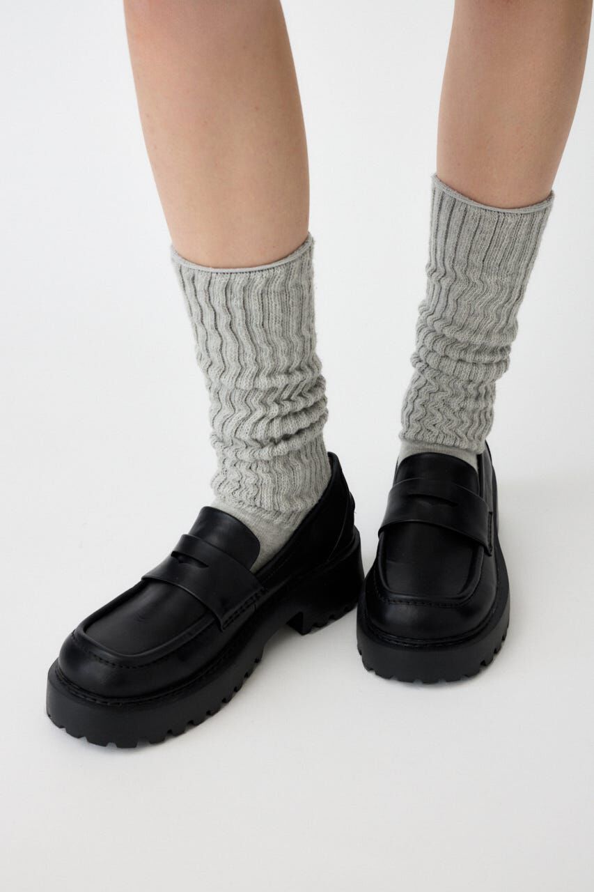 MOUSSY「PLATFORM ローファー」|ローファー|BLK