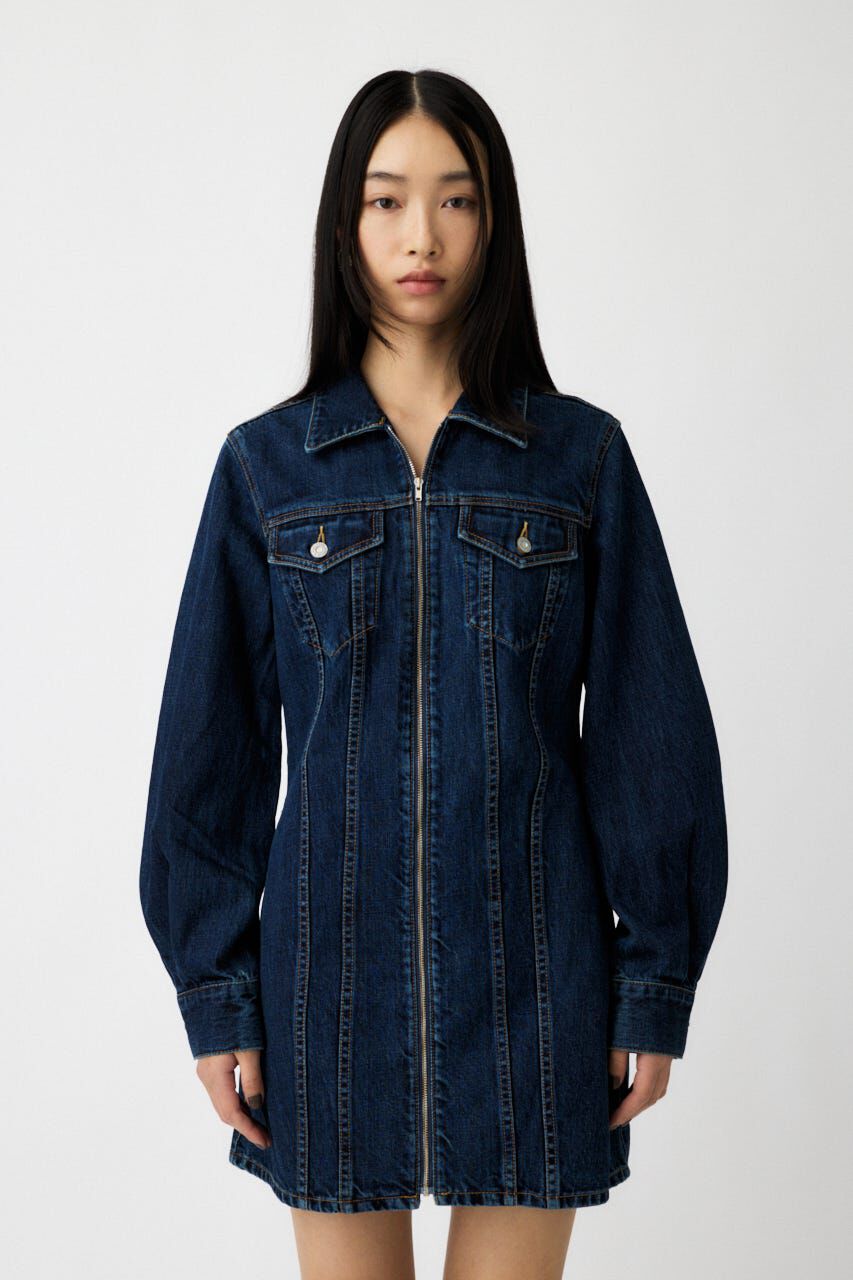 MOUSSY「ZIP UP DENIM ミニドレス」|ワンピース|