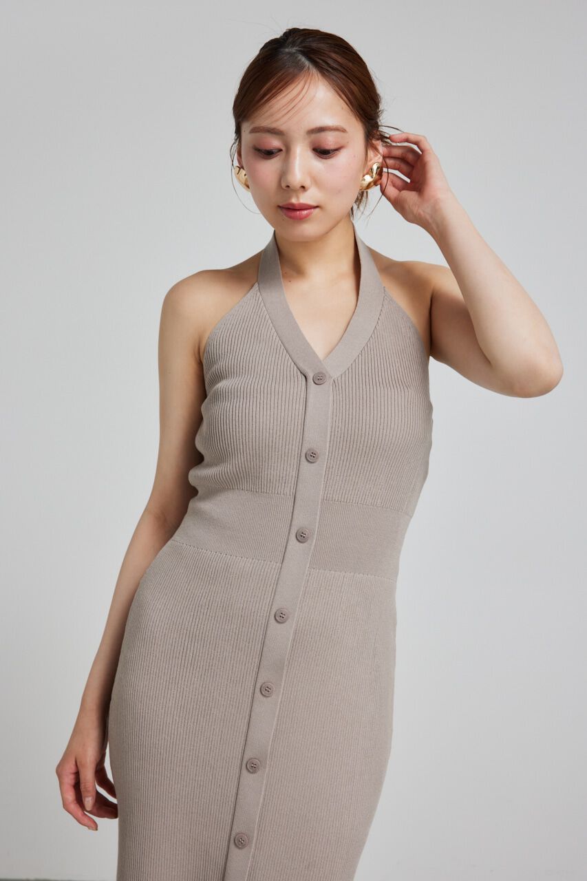 rienda「ホルターネックタイトニットワンピース」|ワンピース|