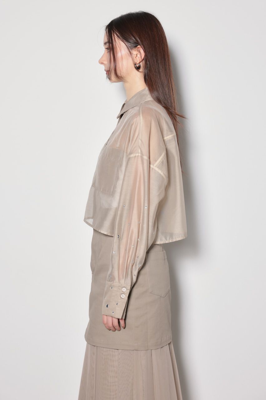 rienda「ビジュースリーヴシアーシャツ」|シャツ・ブラウス|