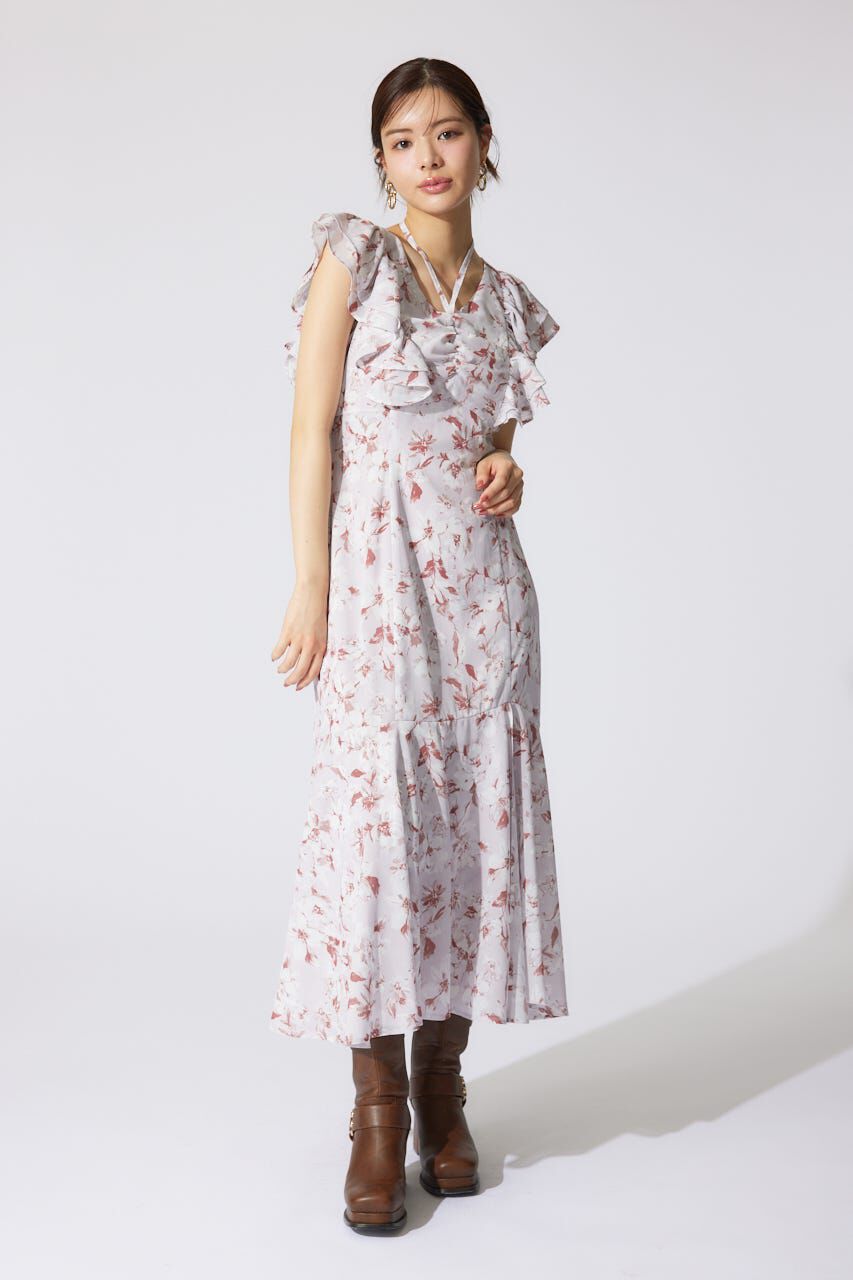 rienda「フリルフラワーロングワンピース」|ワンピース|