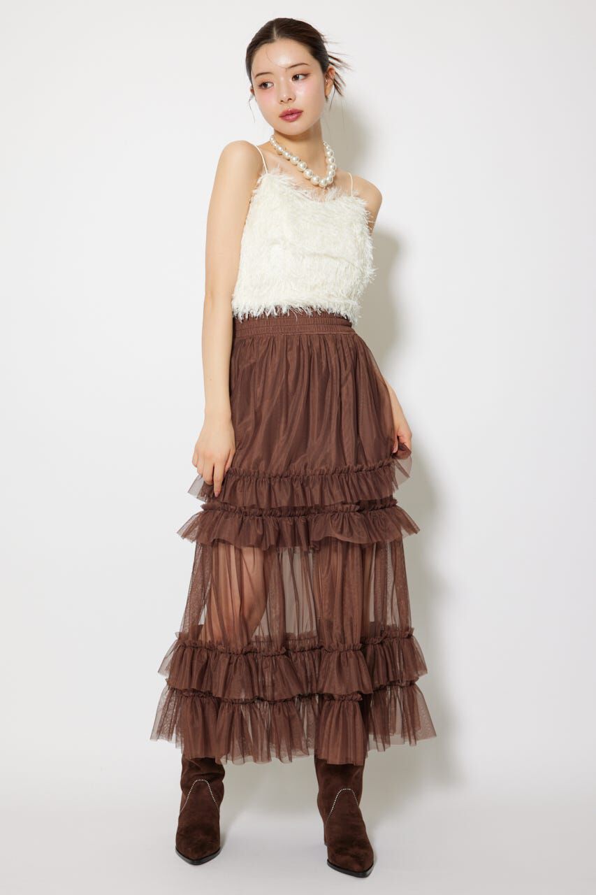 rienda「シアーチュールシャーリングハイウエストスカート」|スカート|