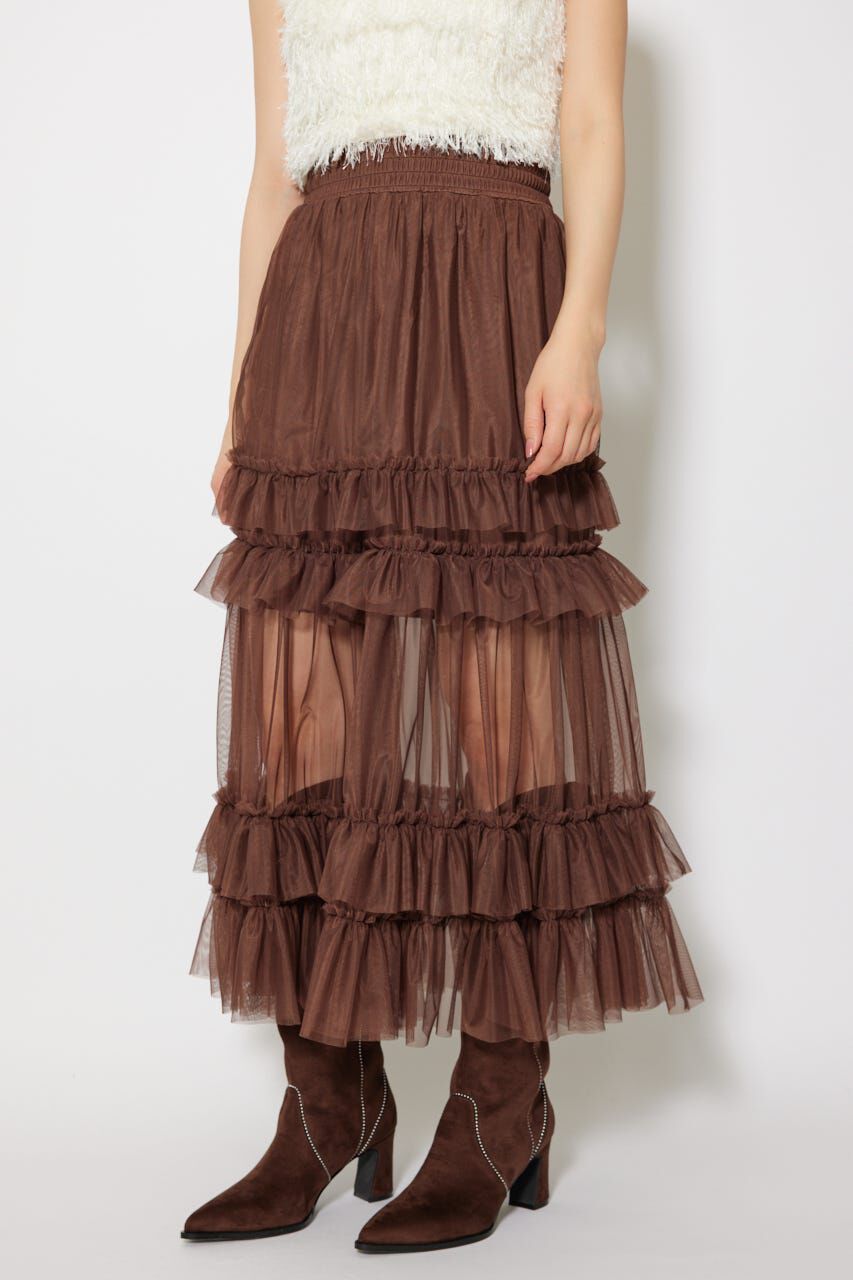 rienda「シアーチュールシャーリングハイウエストスカート」|スカート|